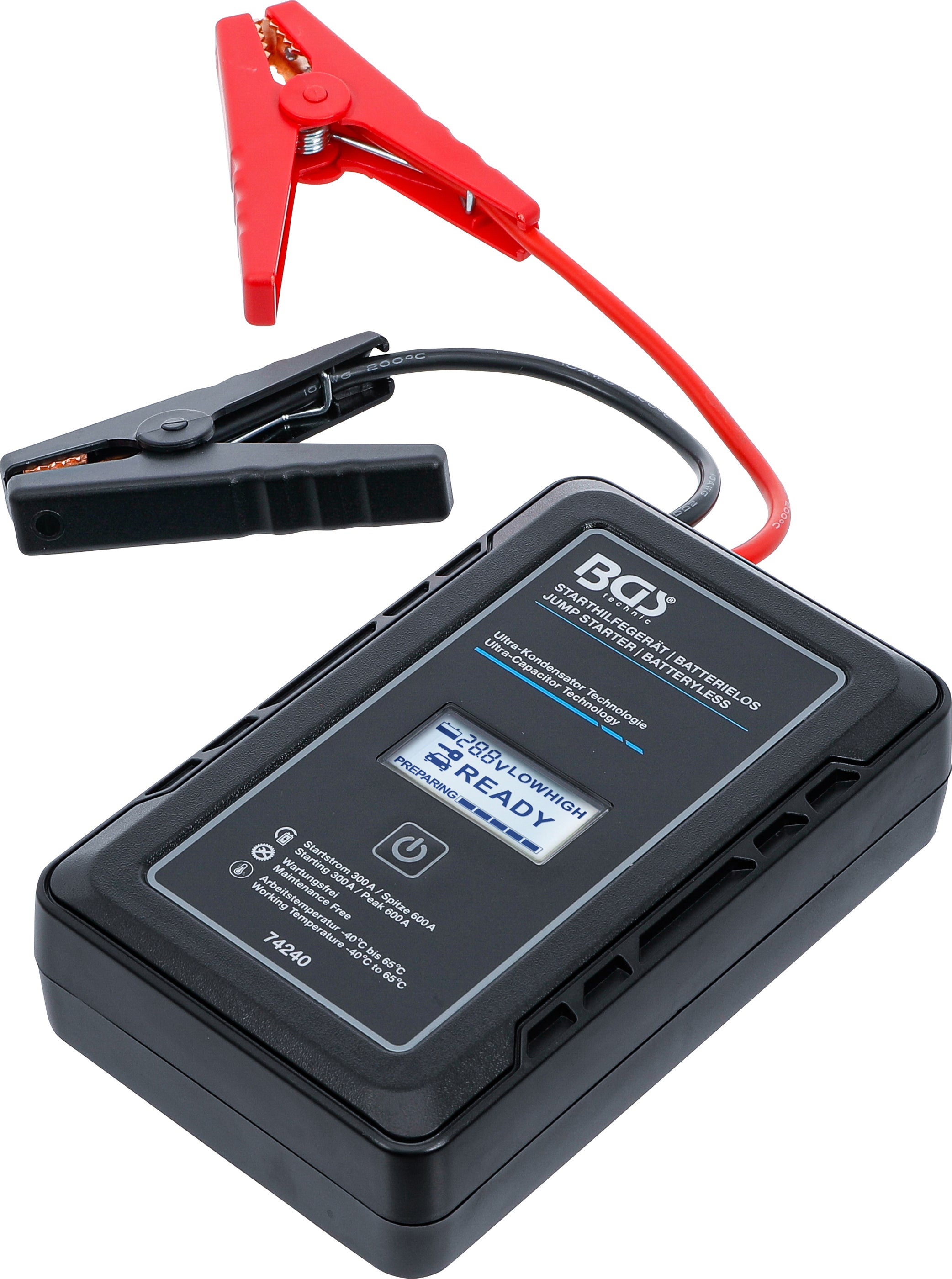 Jumpstarter | Batteriløs | med Ultra kondensatorteknologi | 12 V / 300 A / 600 A