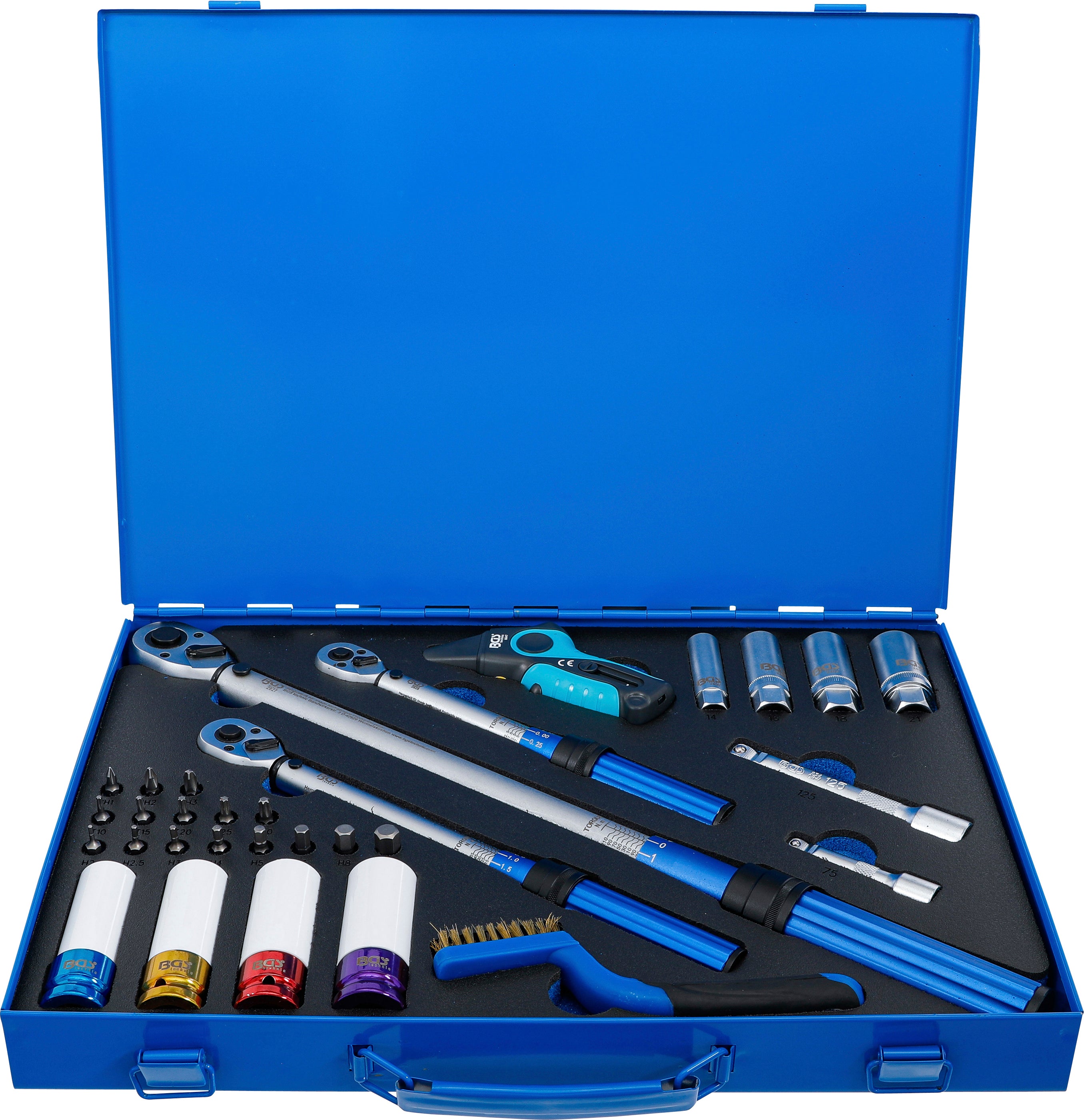 Momentnøglesæt | 6,3 mm (1/4"), 10 mm (3/8"), 12,5 mm (1/2") | 31 dele