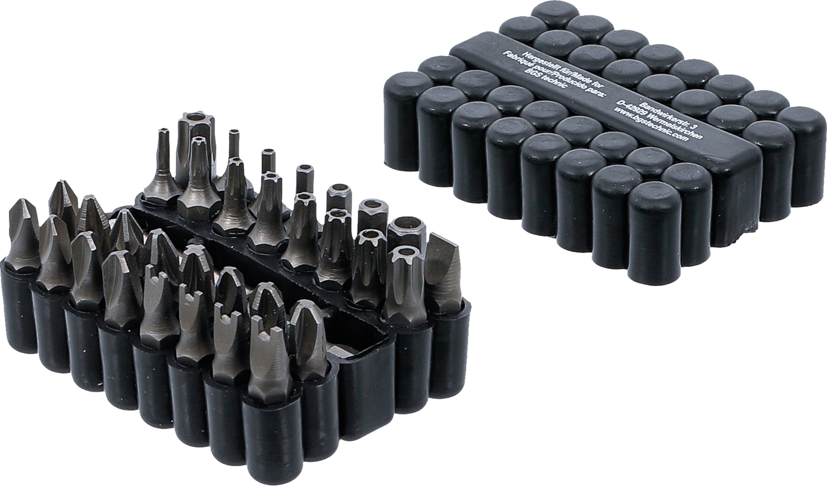 Bitsæt | Kort | Udvendig sekskant 6,3 mm (1/4") | Forskellige profiler | 33 dele