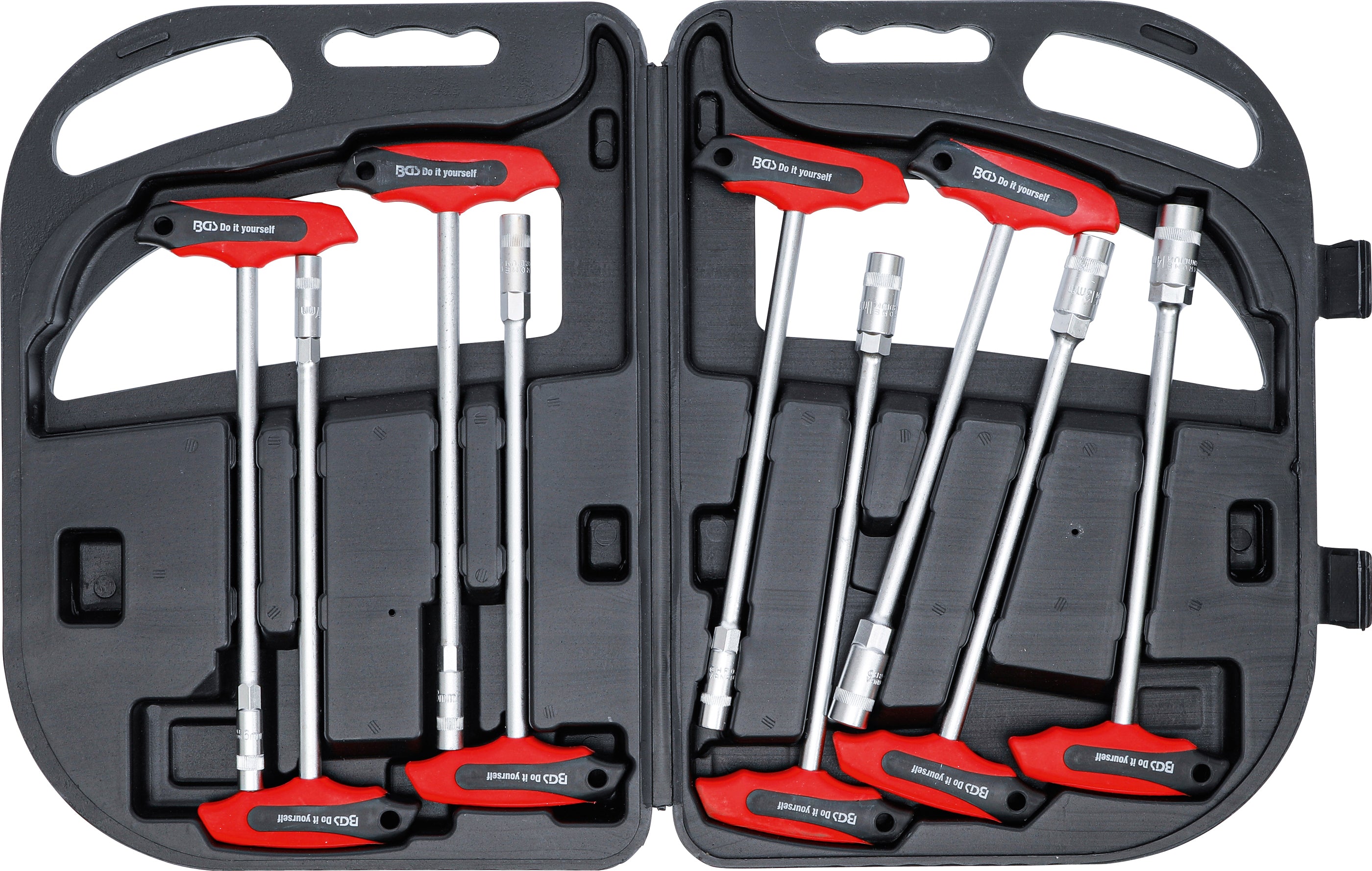 Topnøglesæt med T-greb | 6 - 14 mm | 9 dele