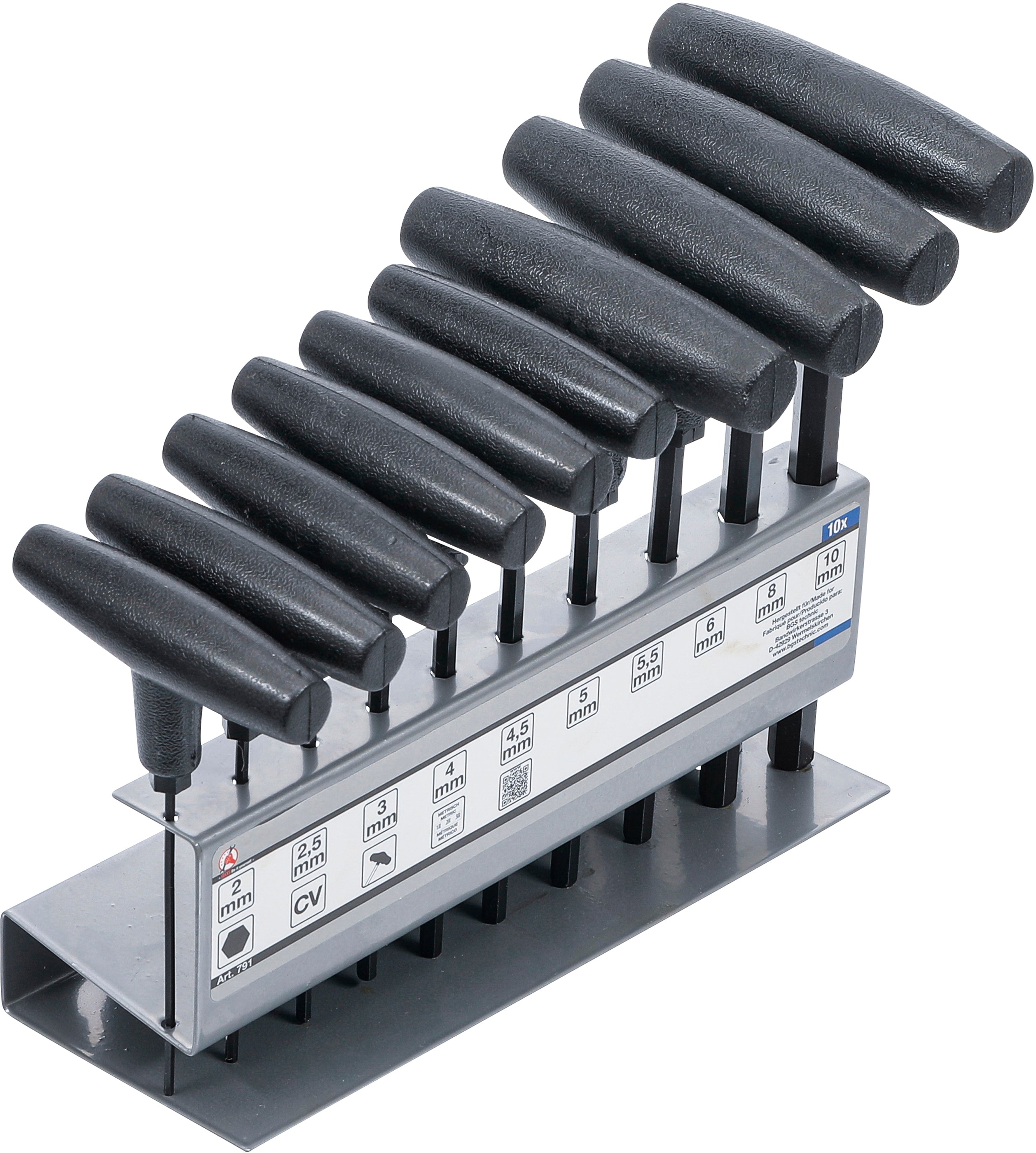 Skruvmejsel-sats med T-handtag | Inre sexkant 2 - 10 mm | 10 delar