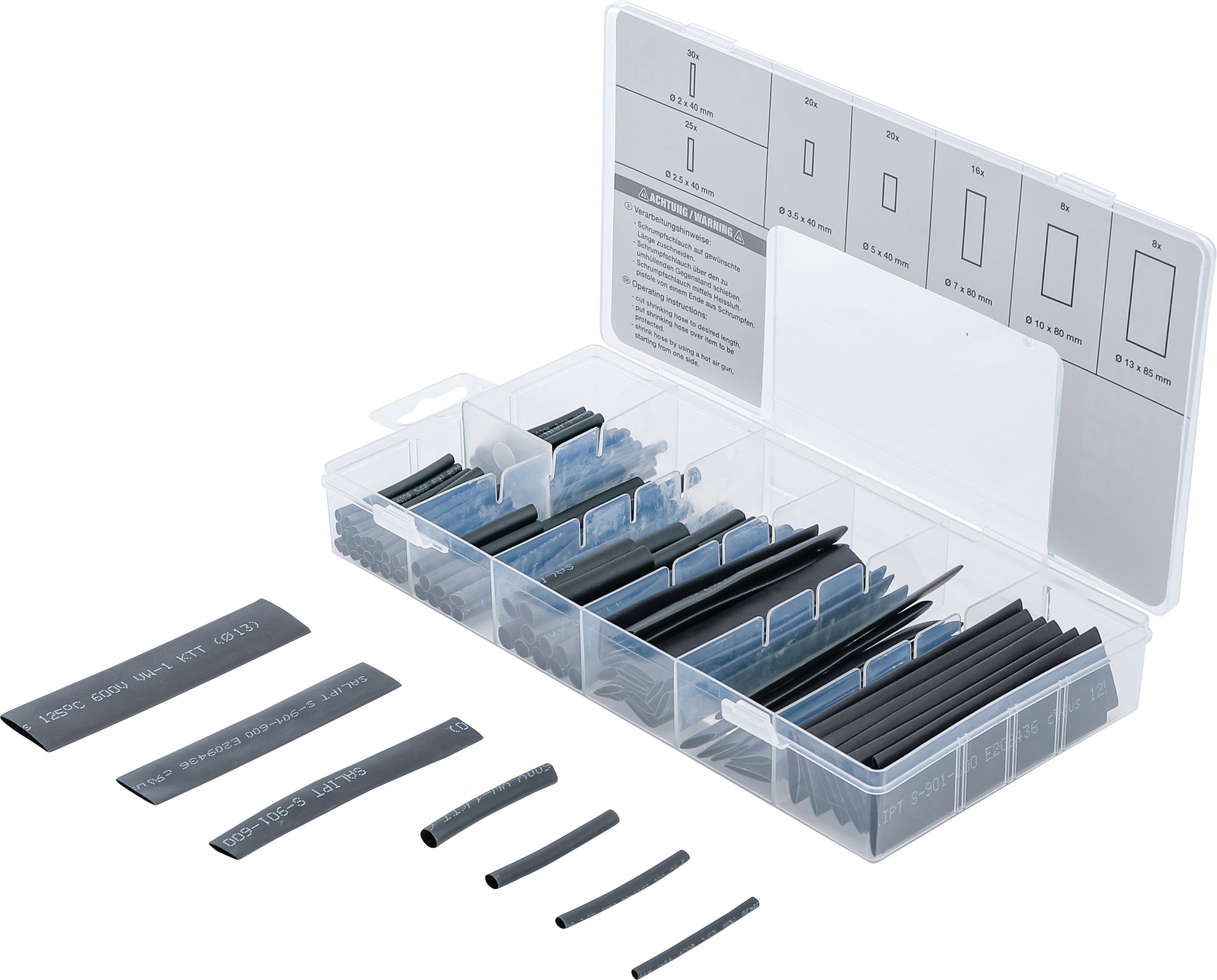 Krympeslange sortiment | sort | 127 stk.