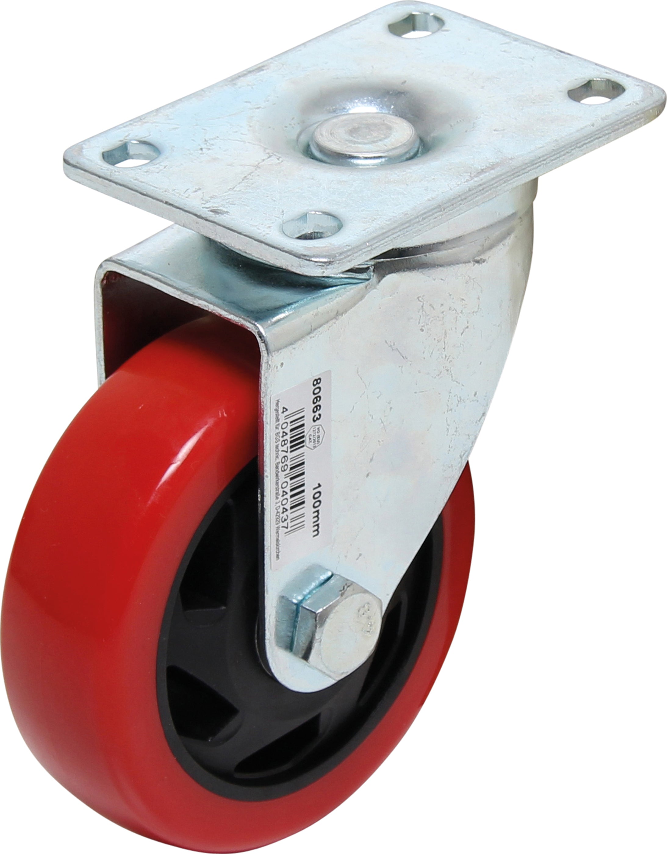 Styrrulle | röd/svart | Ø 100 mm