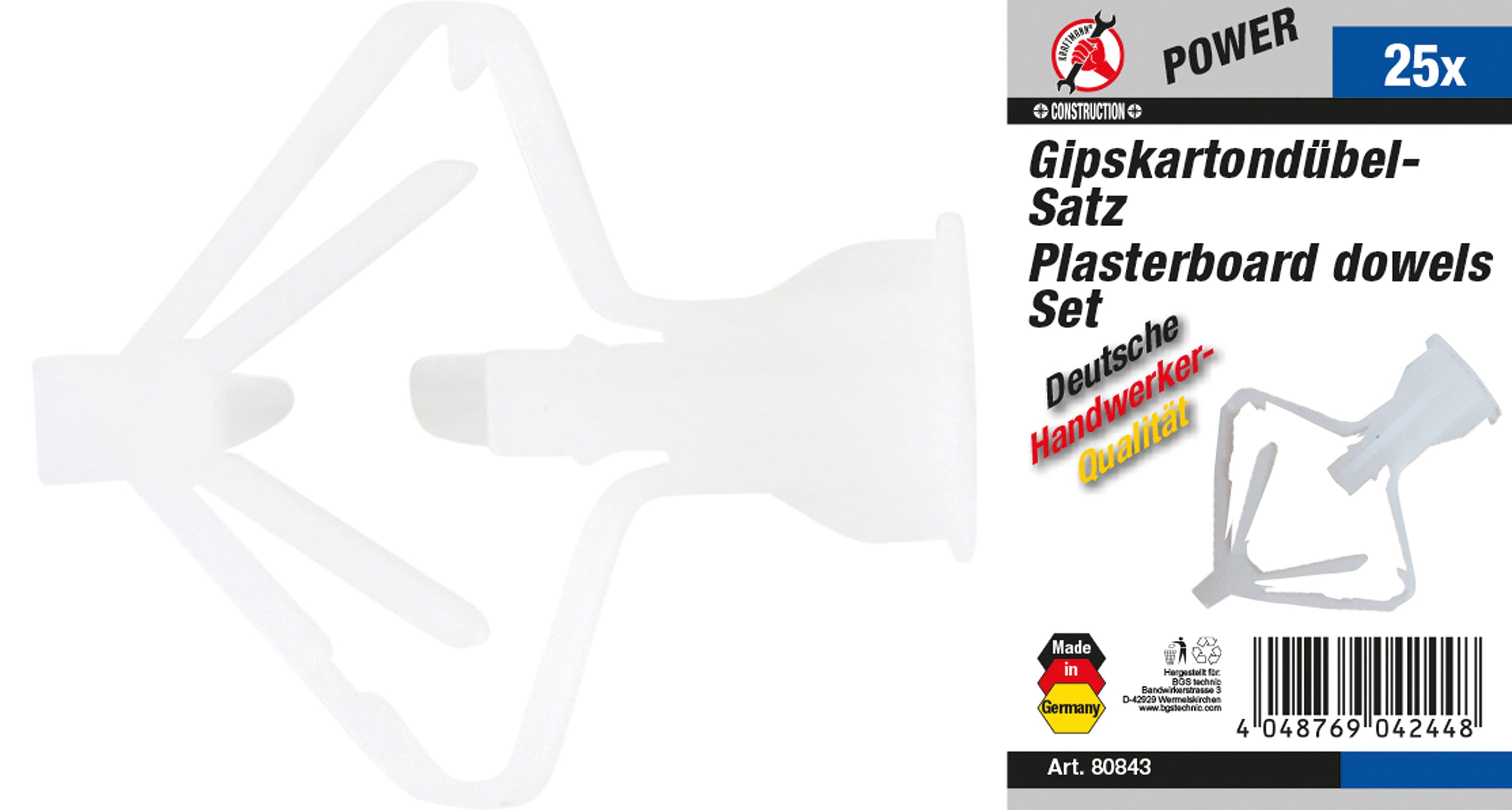 Gipsvægdyvler, sortiment | 25 stk.