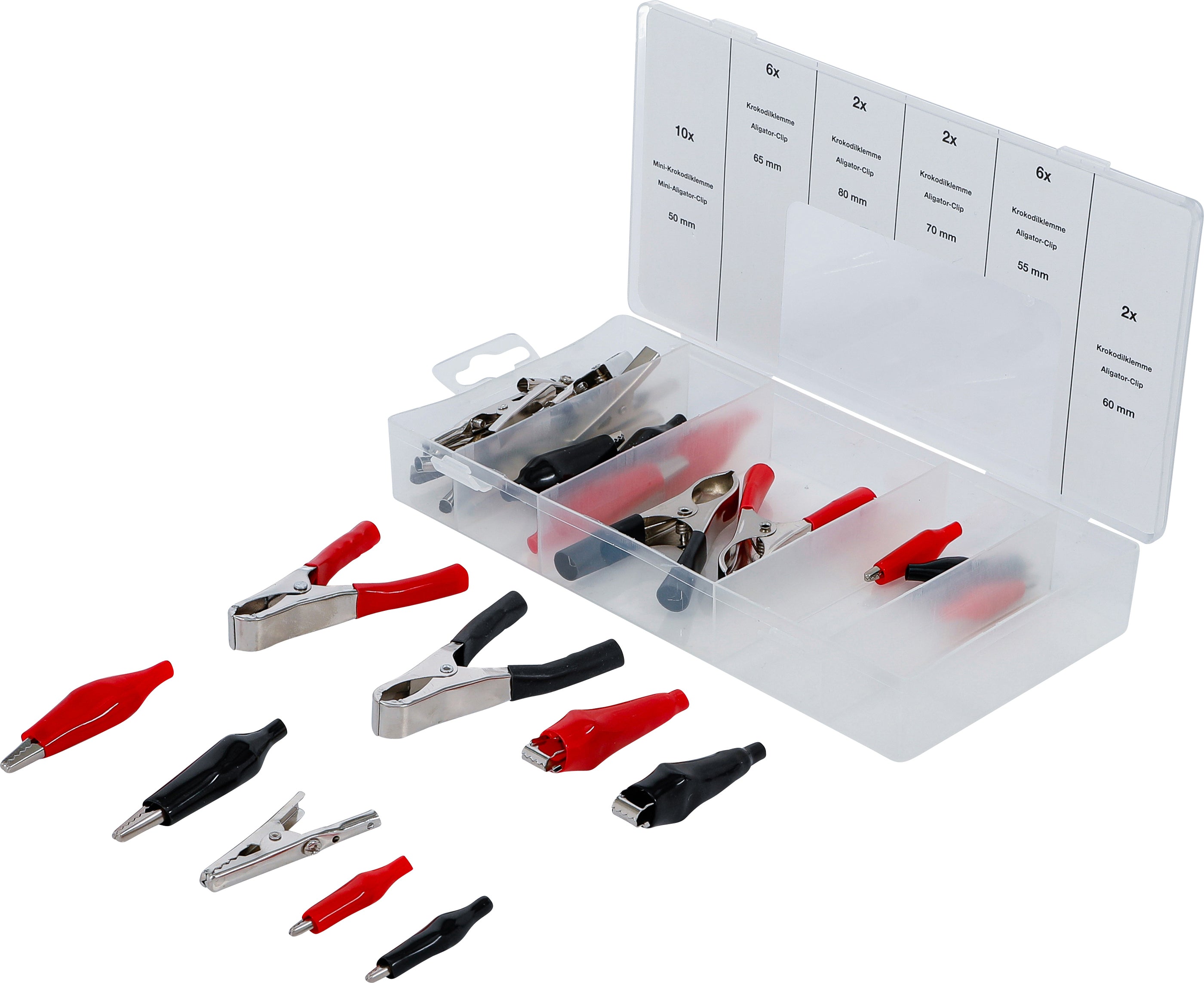 Krokodilleklemmer, sortiment | 28 dele