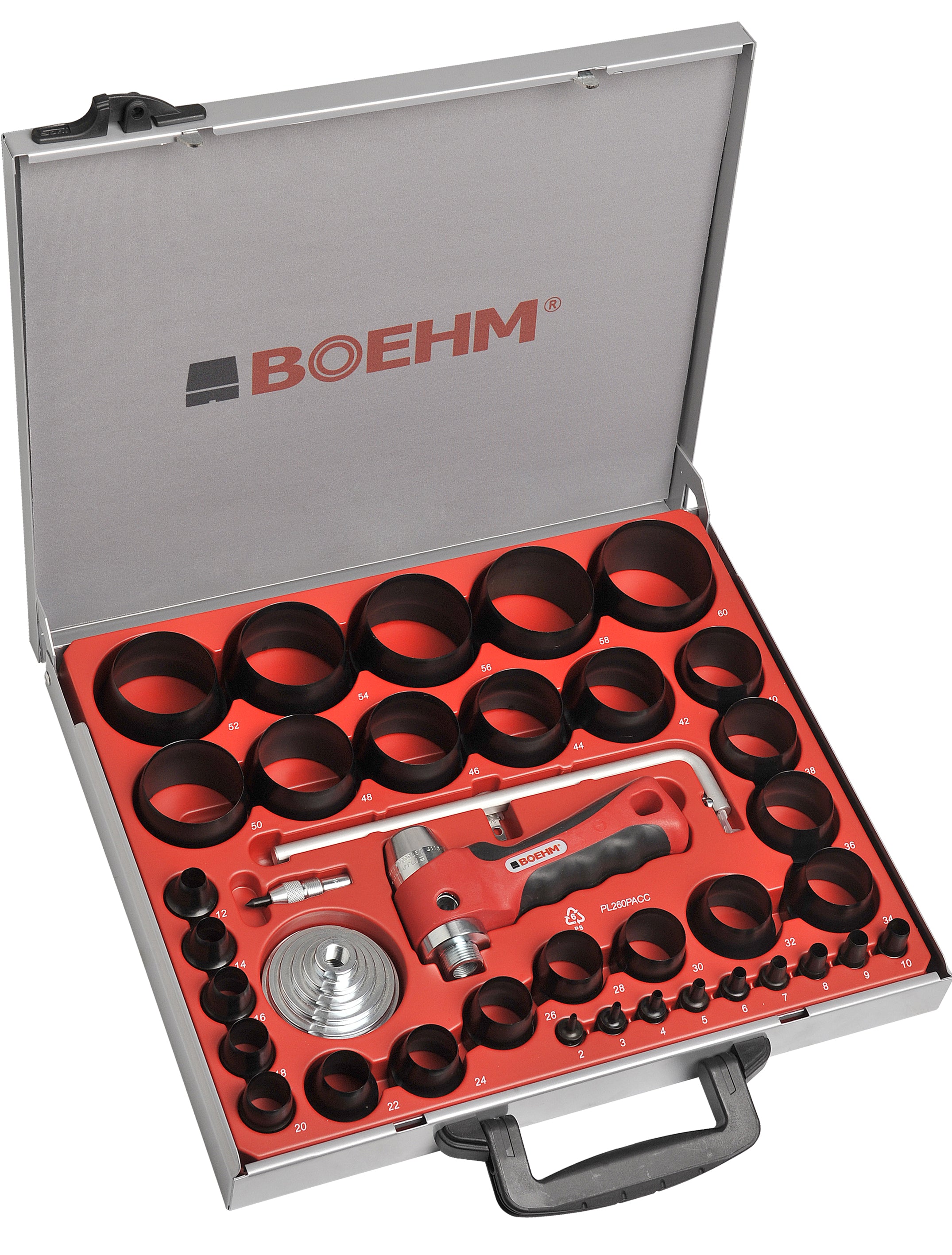 BOEHM Hulstansesæt 2-50mm inkl. centerspids