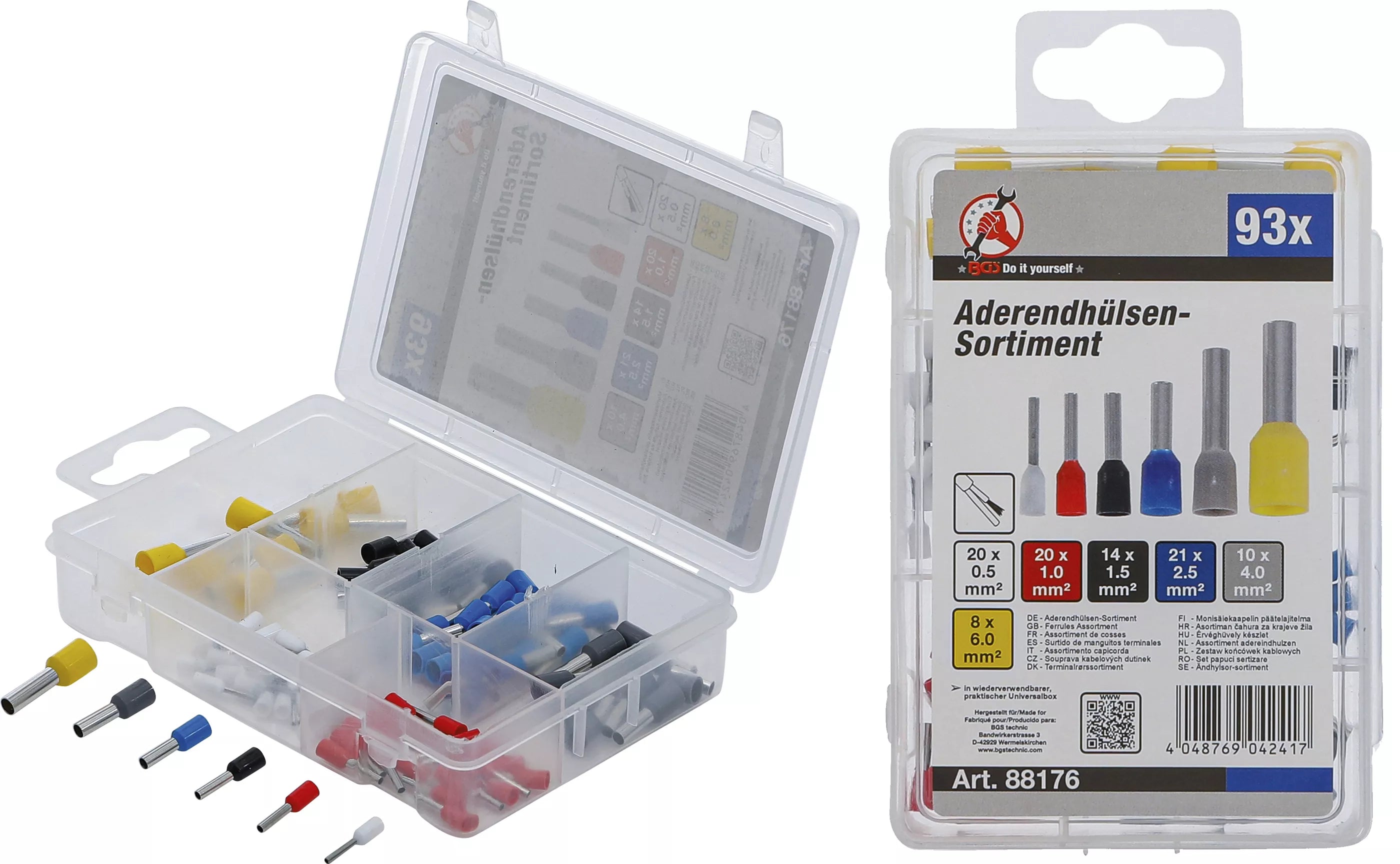 Endemuffer, sortiment | isoleret | 93 stk.