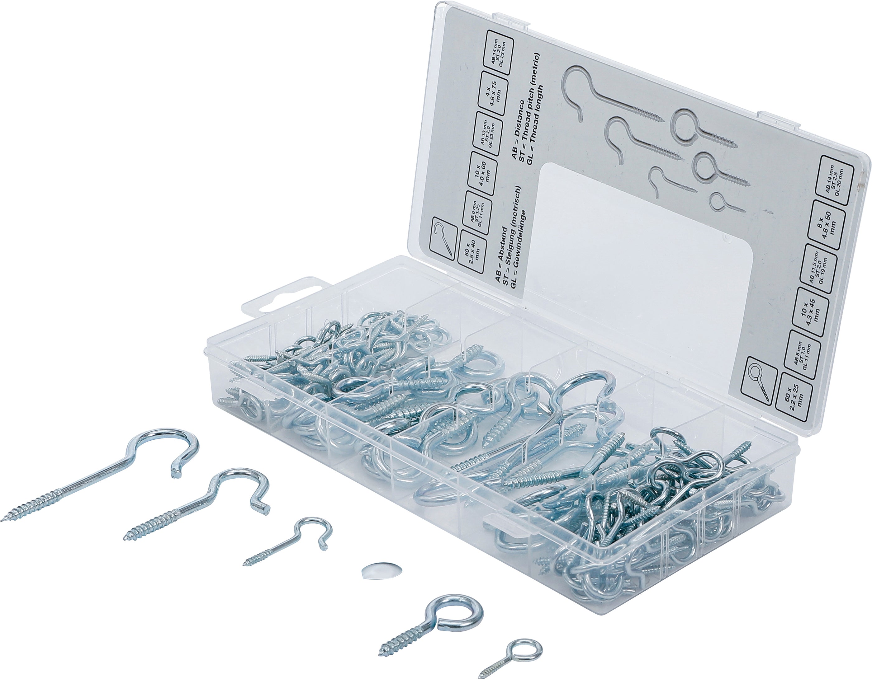 Skruekrog/ringkrog sortiment | 142 dele