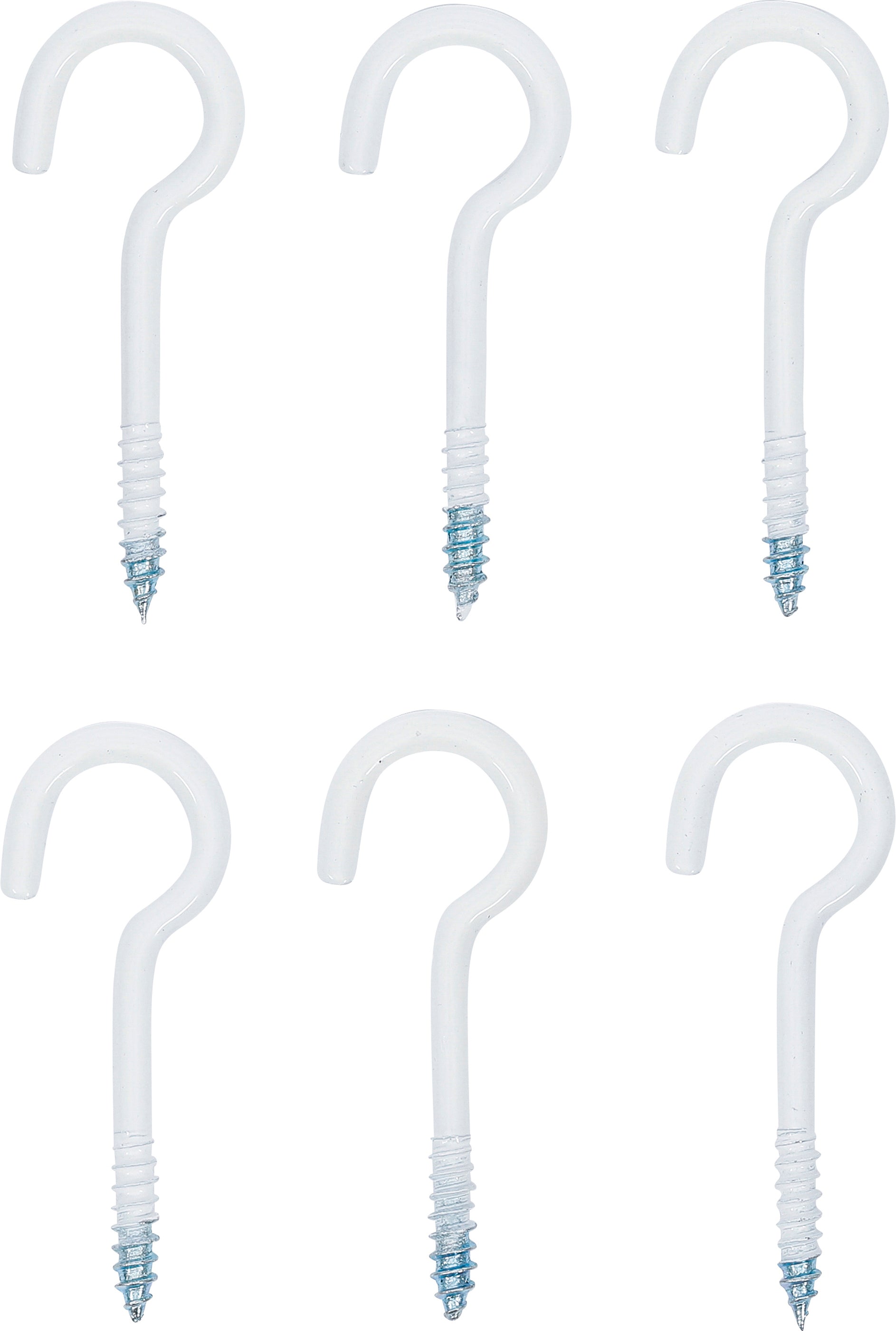 Skruekroge sortiment | hvid | Plastbelagt | 60 mm | 6 stk.
