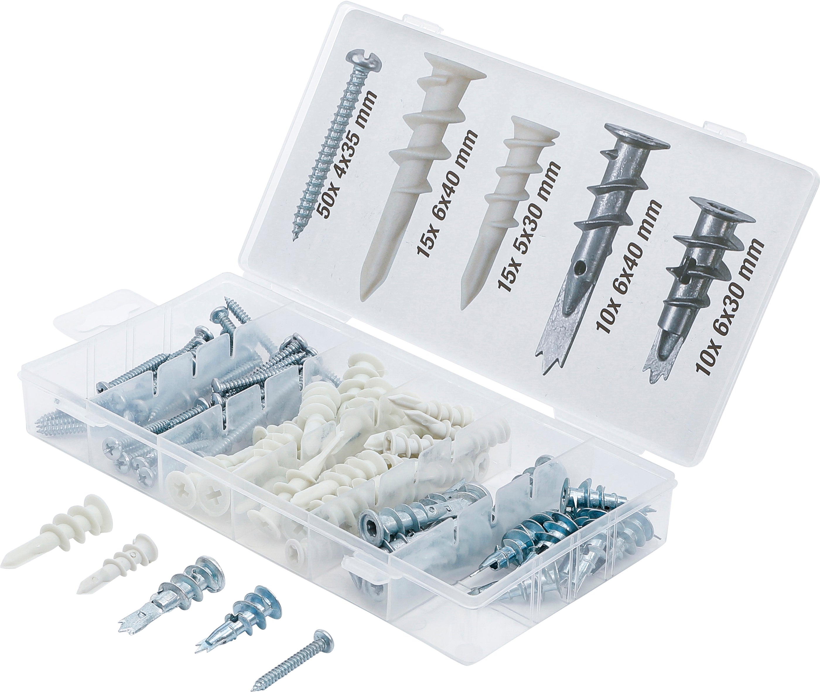 Gipsvægdyvler, sortiment | 100 stk.