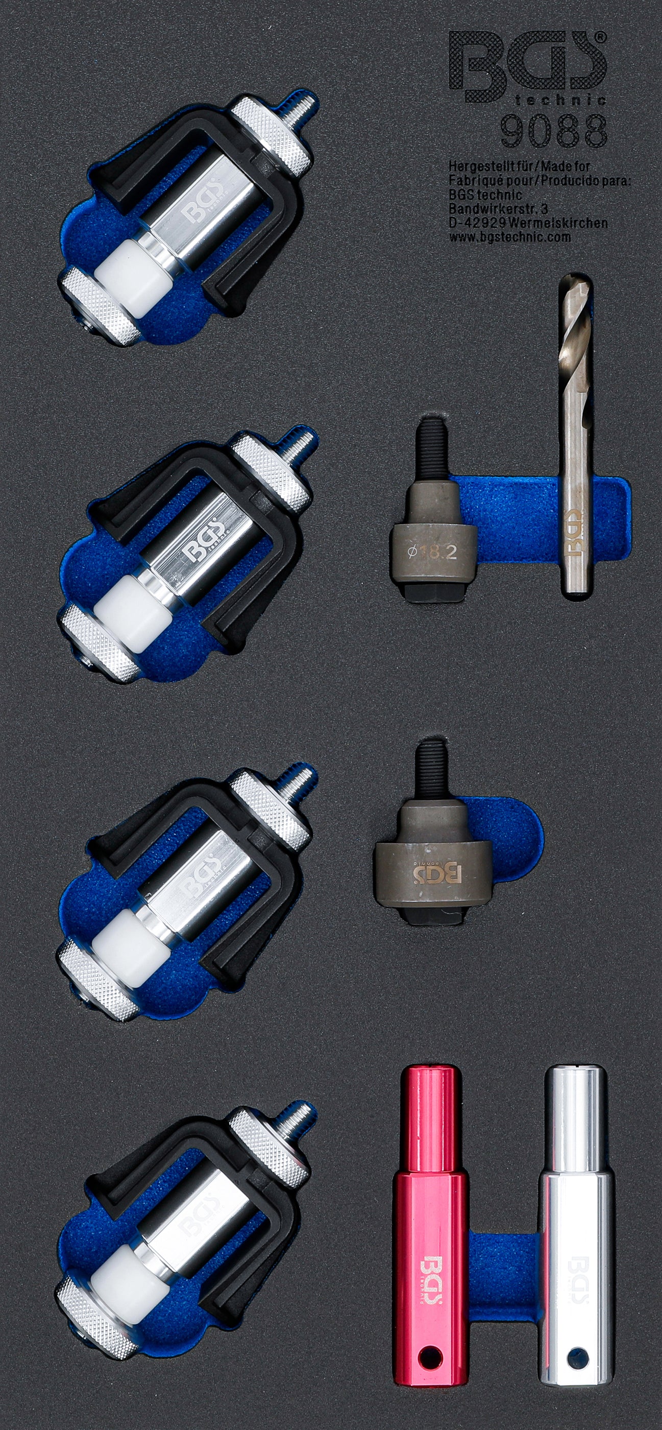 Værkstedsvognsindsats 1/3: Monteringsværktøjssæt til parkeringssensorholder