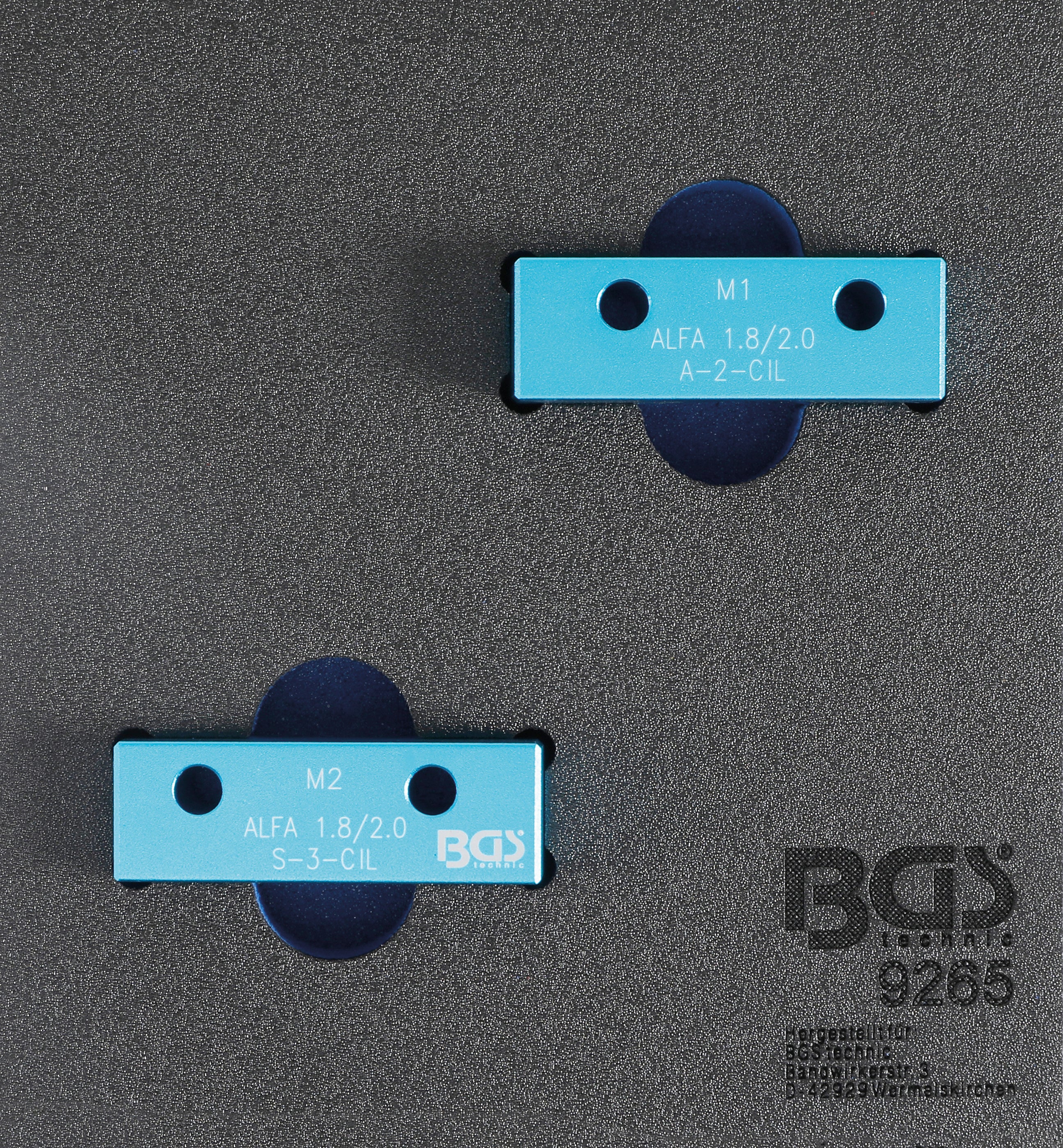 Værkstedsvognsindsats 1/6: Knastaksellåseværktøjssæt | til Alfa Romeo 1,8L / 2,0L 16V