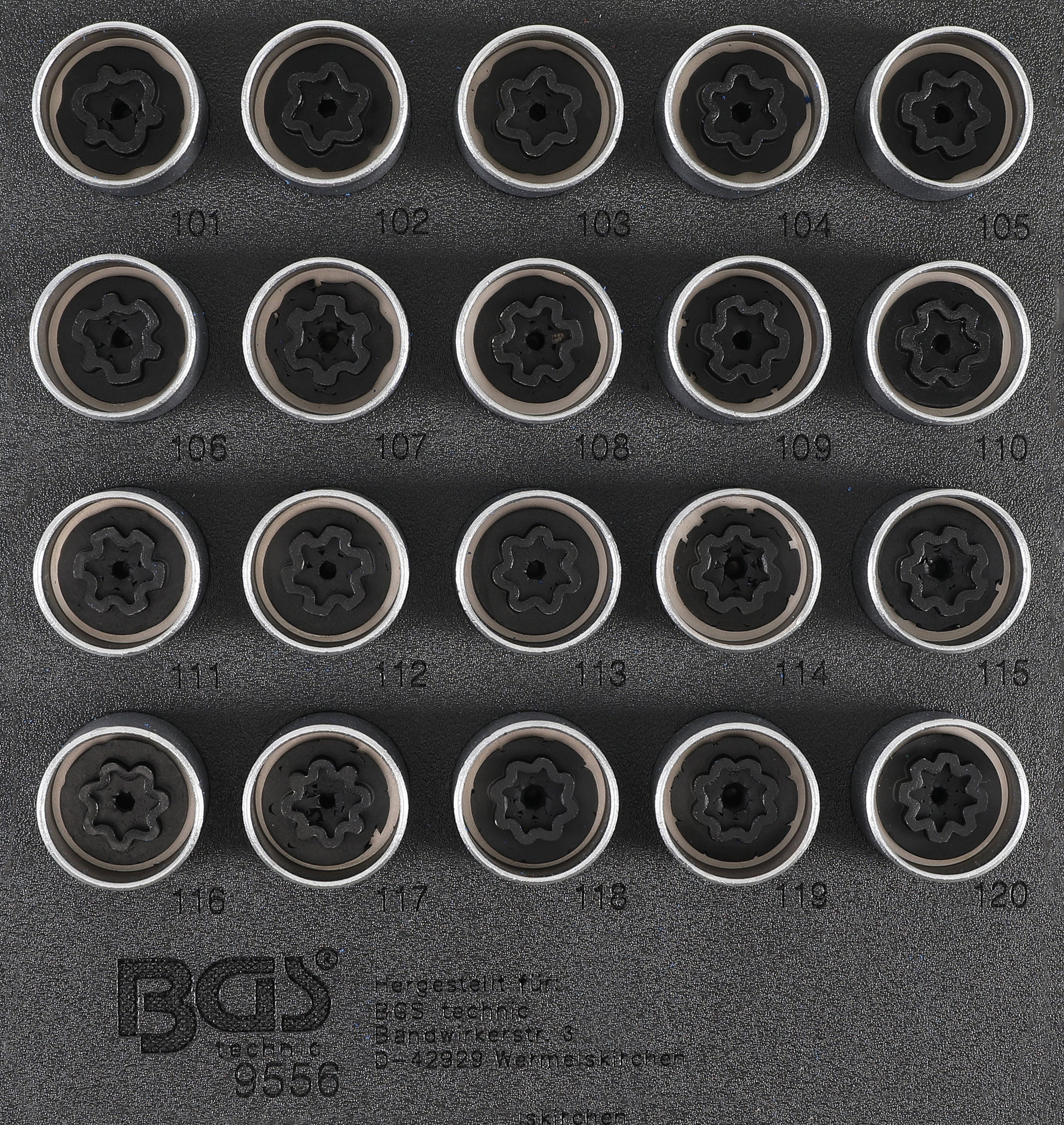 Værkstedsvognsindsats 1/6: Fælglåsværktøjssæt til Opel (Type A) | 20 dele