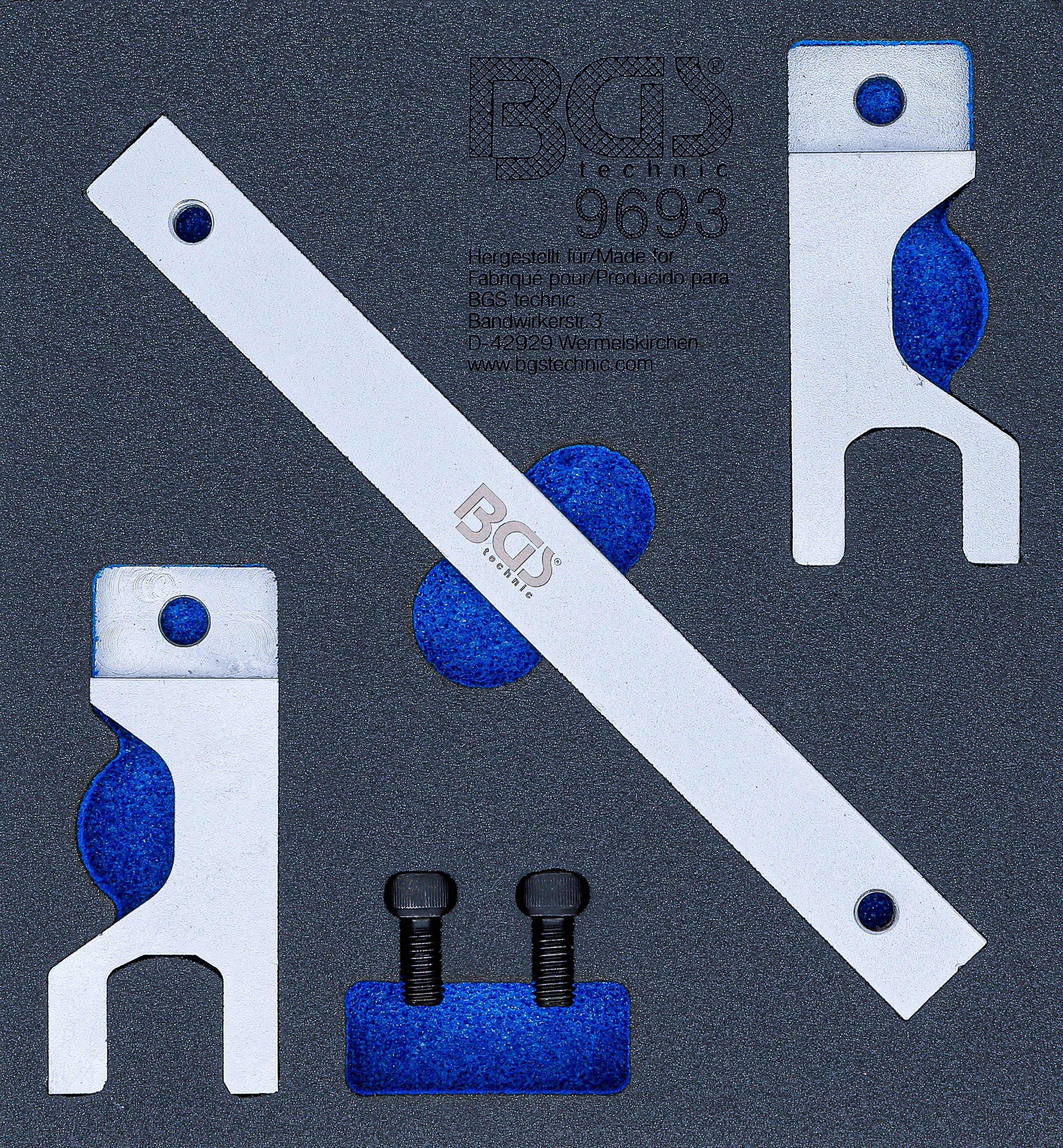 Værkstedsvognsindsats 1/6: Justeringsværktøjssæt til balanceaksel | til Mercedes-Benz OM651