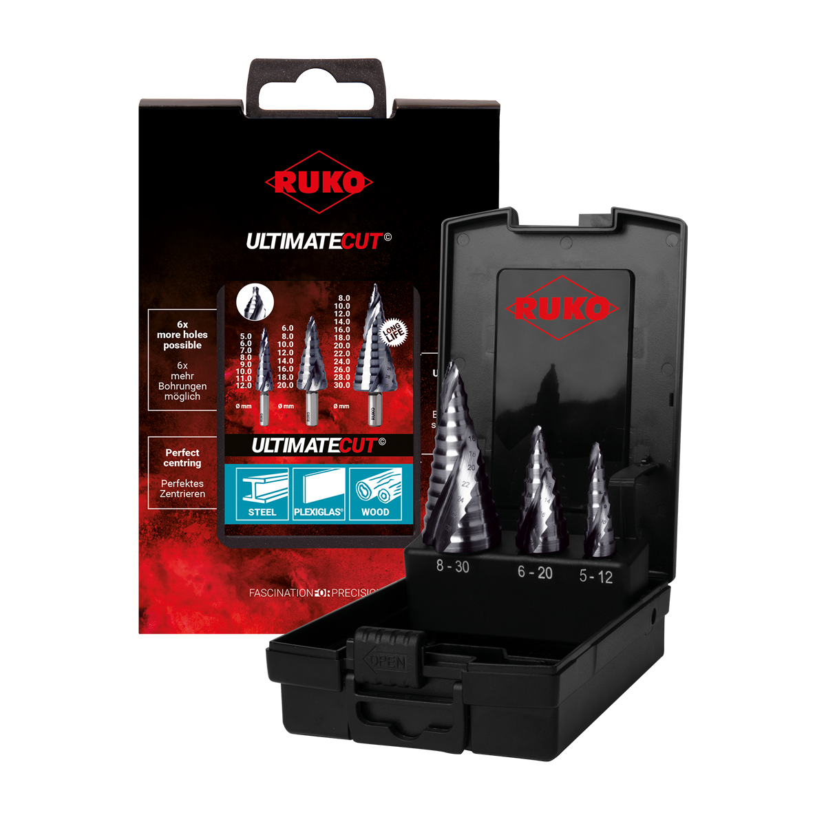 RUKO Trinboresæt 5-30 mm. Ultimatecut Flowstep