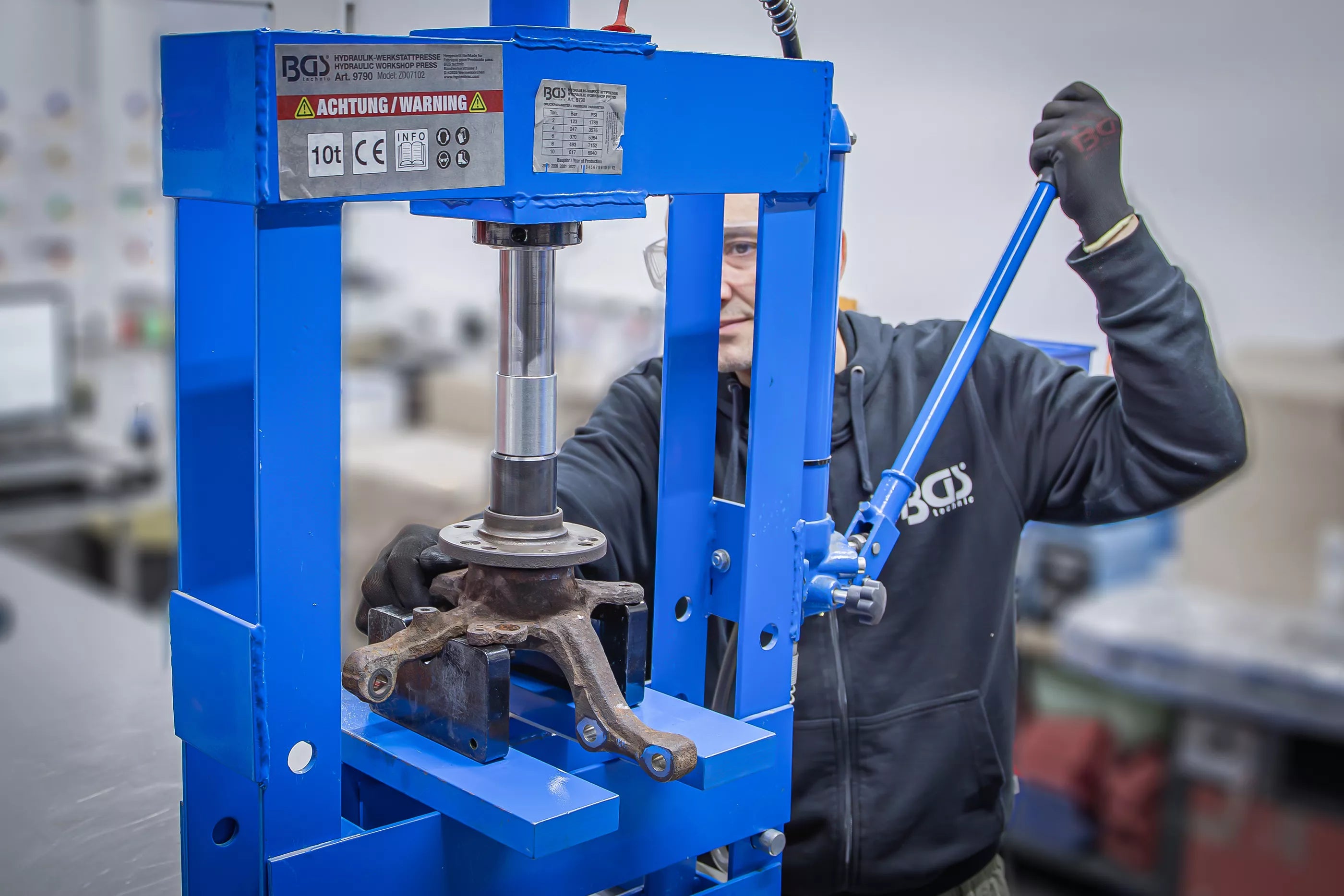 Hydraulisk værkstedspresse | 10 t