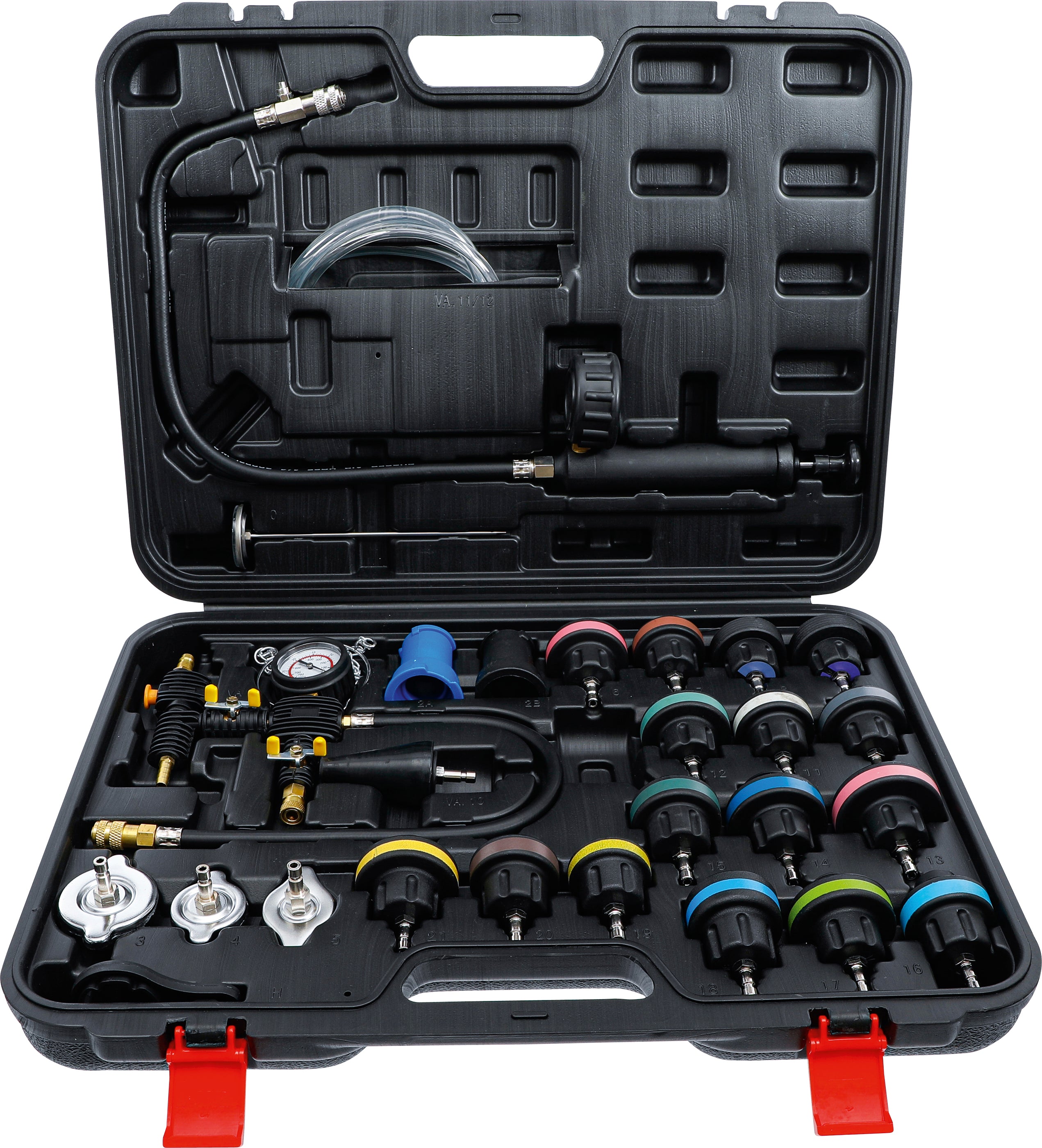 Kølesystem - Tryk- og lækagemåler inkl. påfyldningssystem | 27 dele