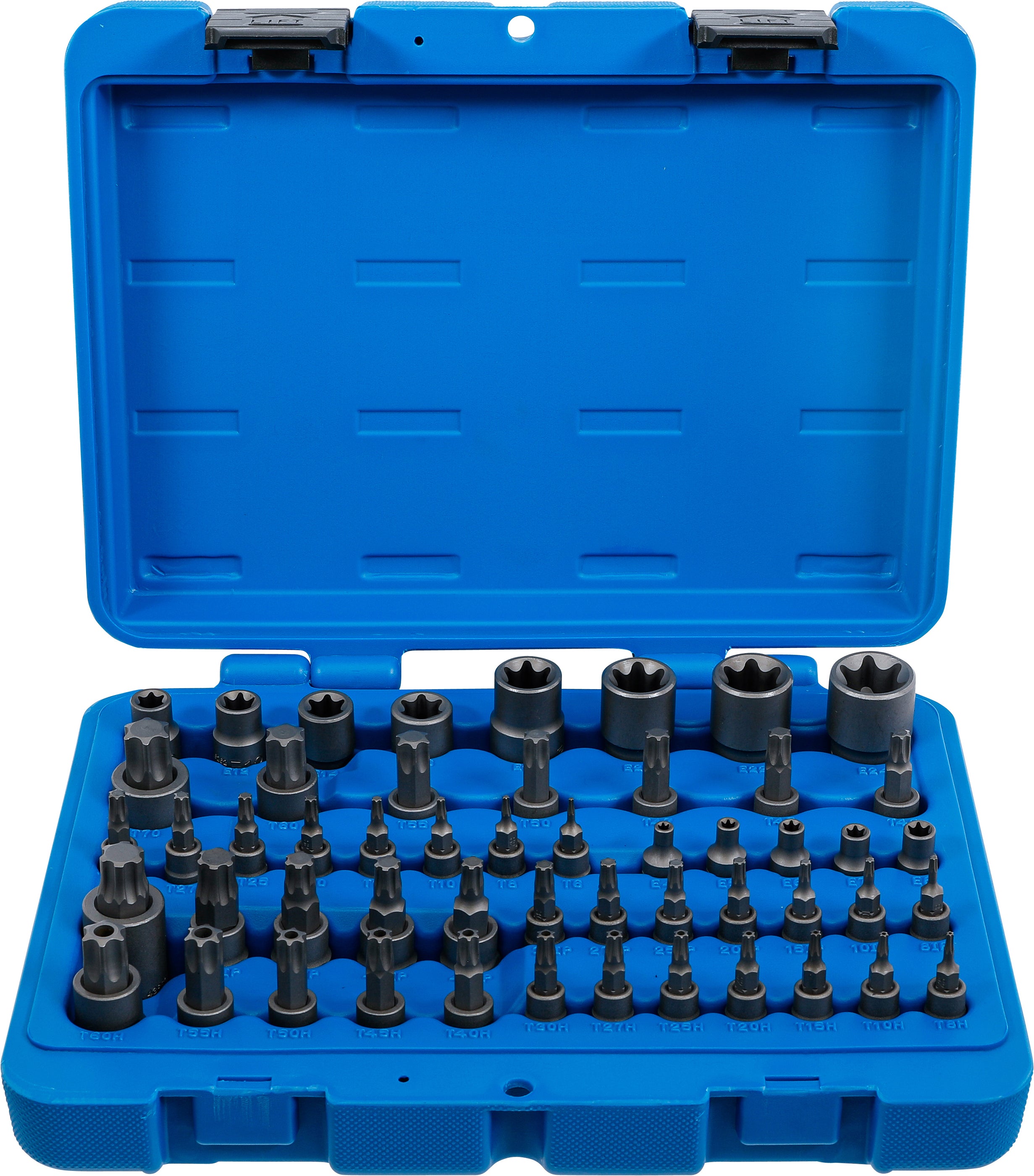 Bit- og topnøglesæt | E-profil / T-profil (til Torx) / T-profil (til Torx) med borehul / TP-profil (til Torx Plus) | 52 dele