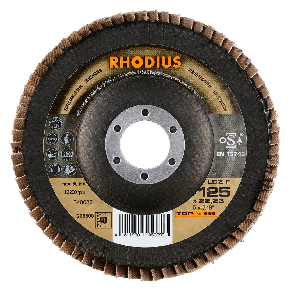 RHODIUS LGZF 125x22,23 K80 (10 stk.)