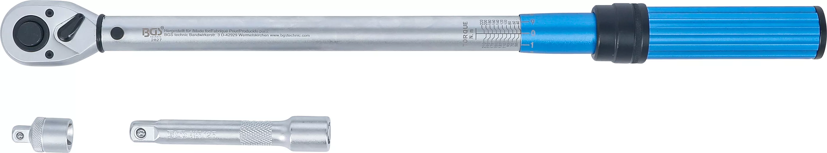 Momentnøglesæt | Adapter + Forlænger | 12,5 mm (1/2") | 40 - 220 Nm | 3 dele