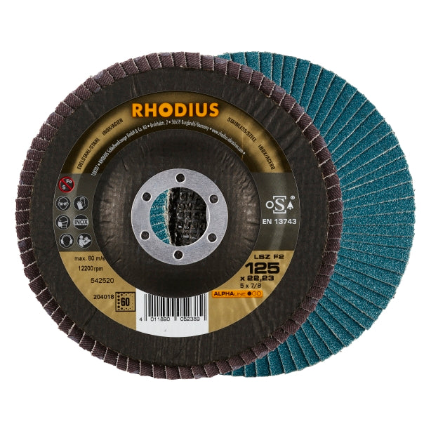 RHODIUS LSZF2 Lamskive 125x22,23 K60 ALPHA (10 stk./pakke)
