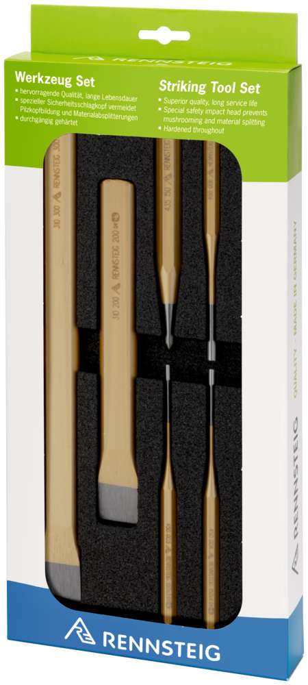 RENNSTEIG Set med körnare/dorn/huggmejslar