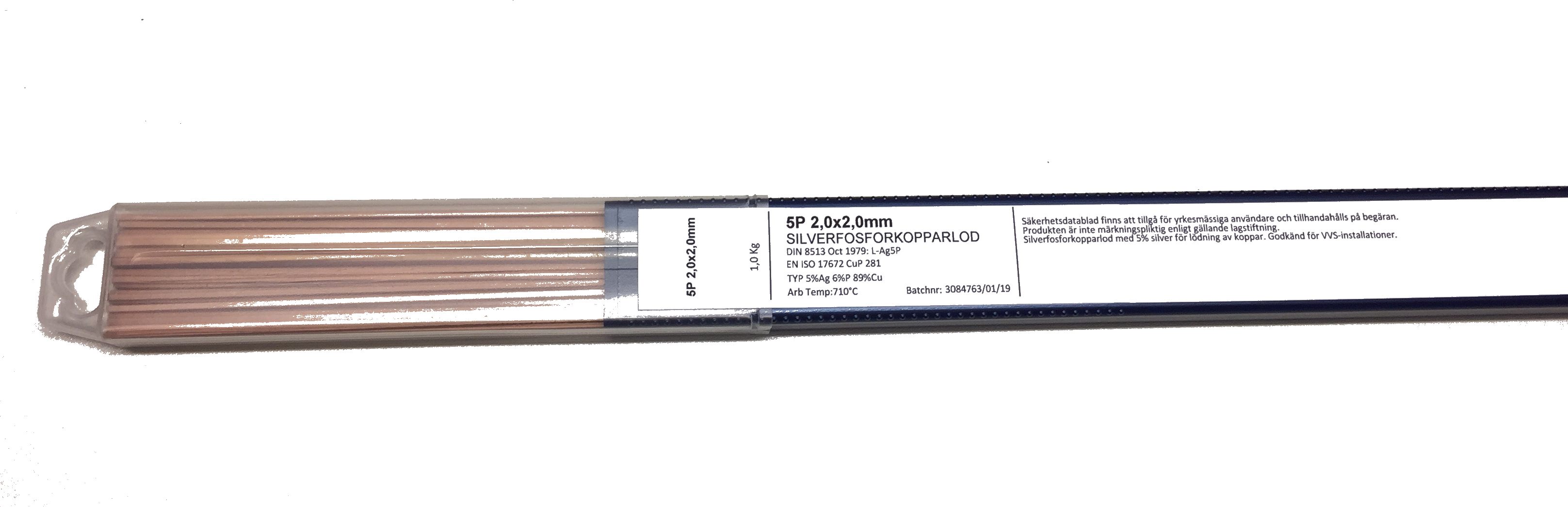 Sølvfosfor kobberlodning 5P-1kg 2x2mm