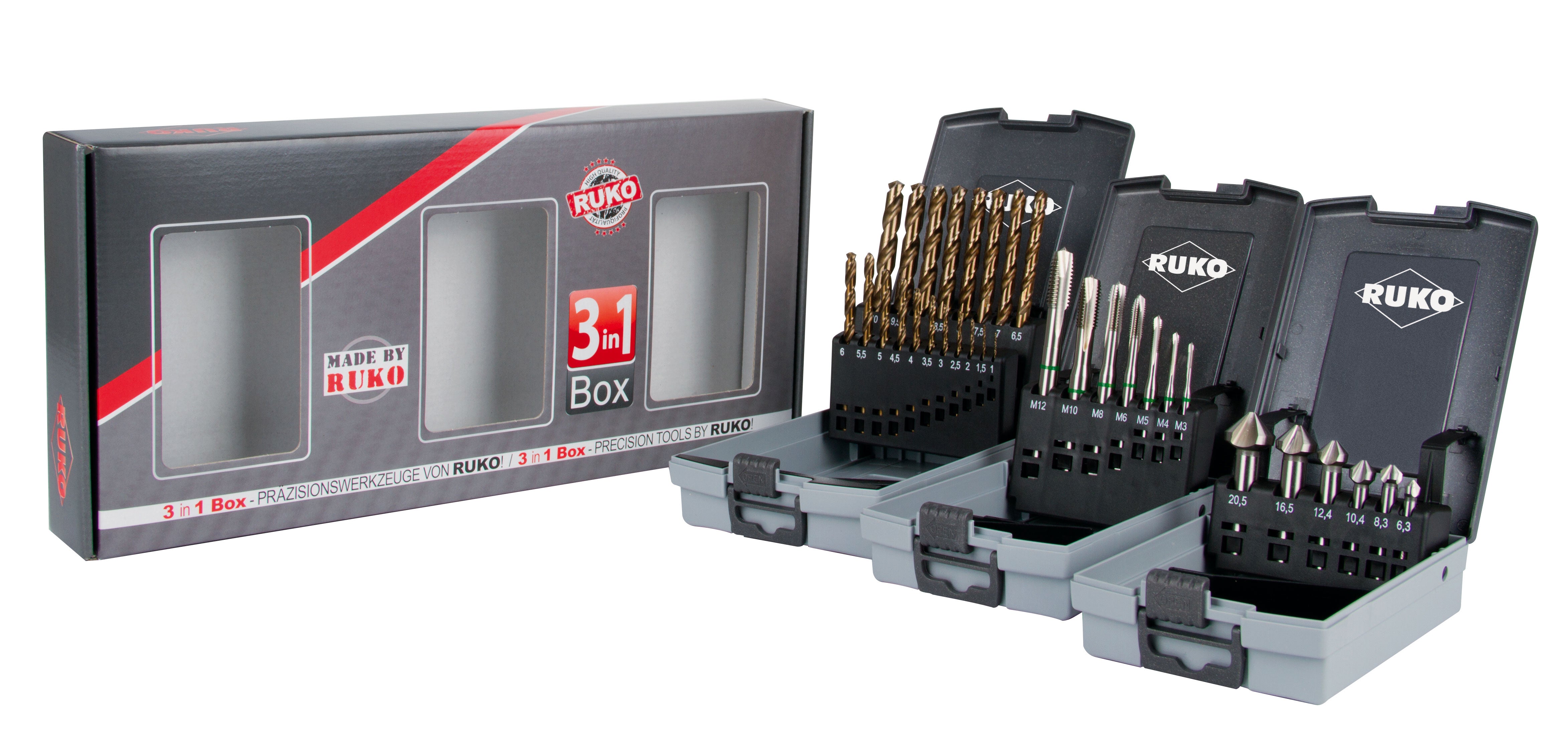 RUKO 3 i 1 boremaskine/gevind/forsænker