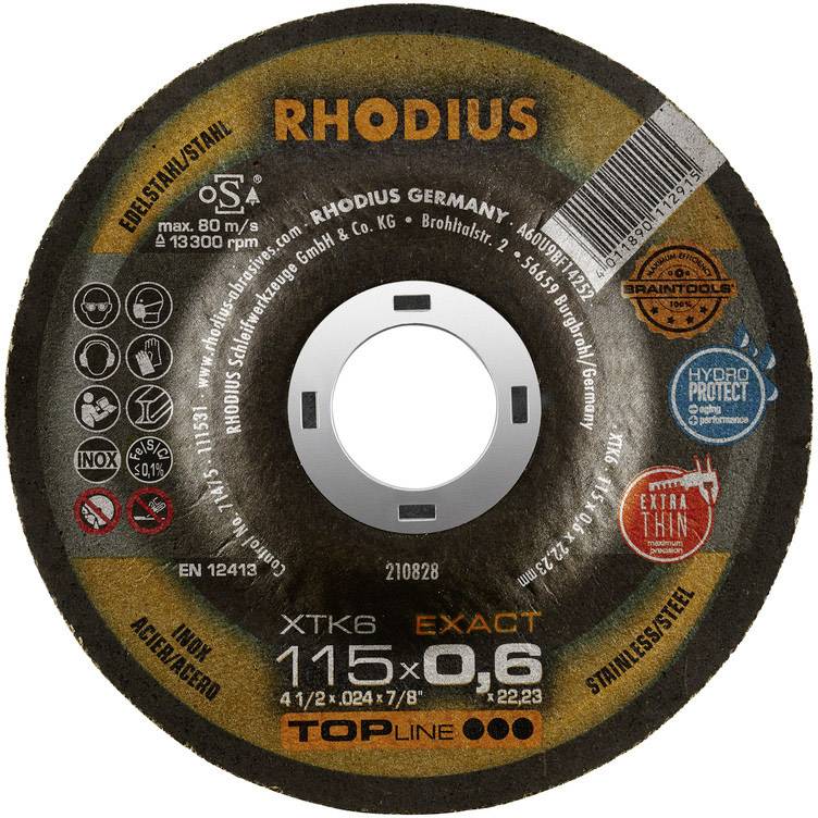 RHODIUS XTK6 Exact 115x0,6x22,23 (50 stk. pakke)