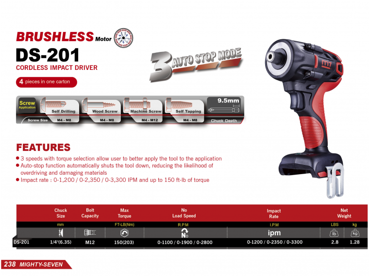 m7 Skruetrækker 18V (ekskl. batteri og oplader)