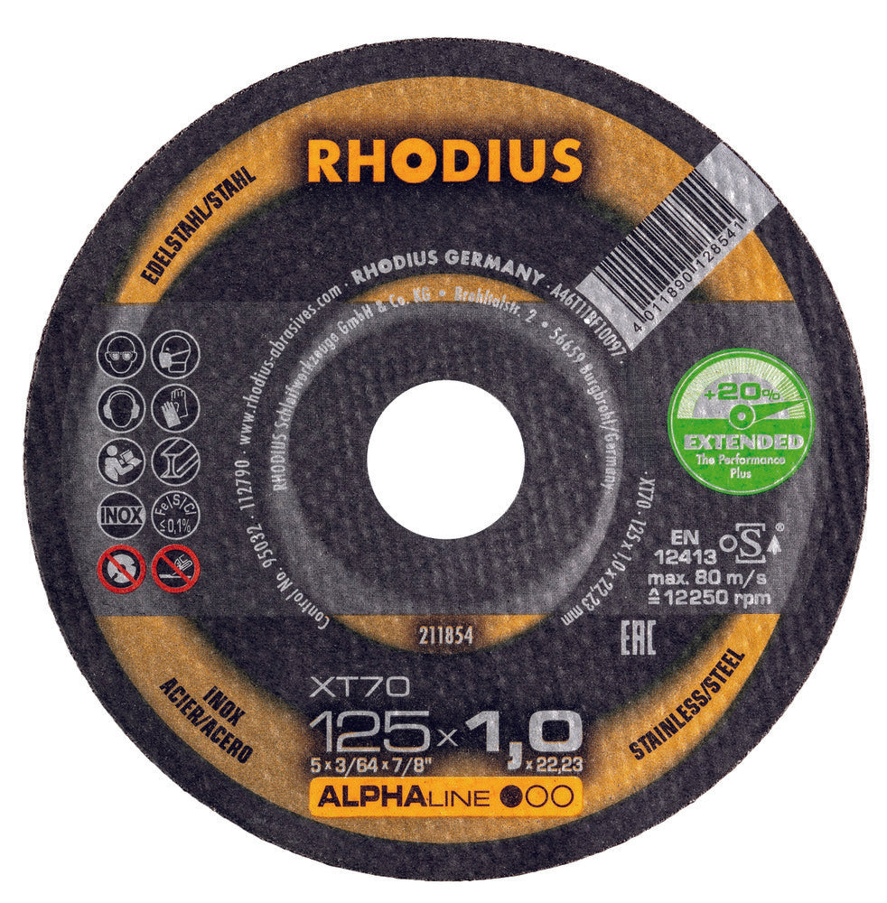 RHODIUS XT70 125x1,0x22,23 (10 stk/frp)