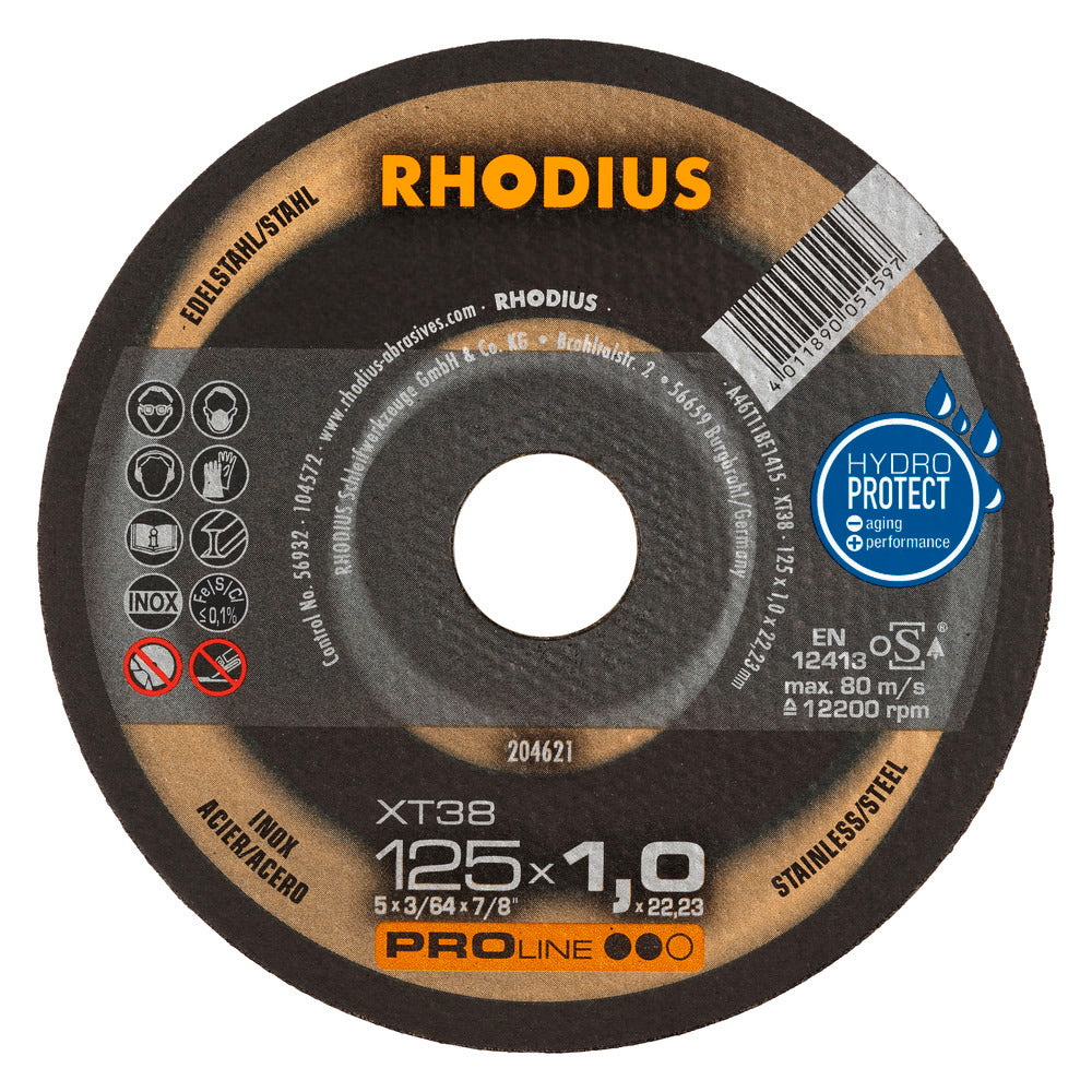 RHODIUS XT38 Skæreskive 125x1,0x22,23 (50 stk./pakke)