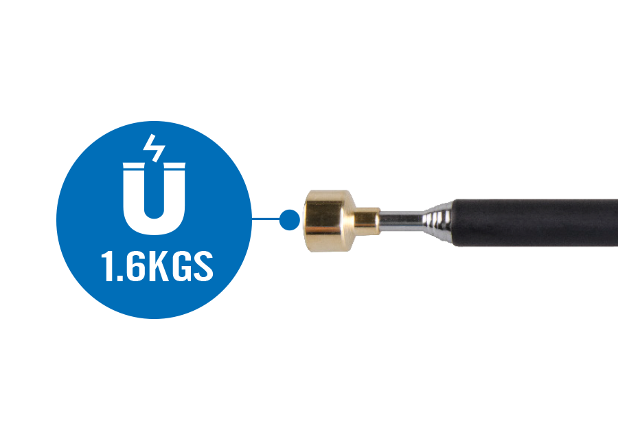 Teleskopisk plukkemagnet (1,4 kg) med tegnestift, 160-665 mm