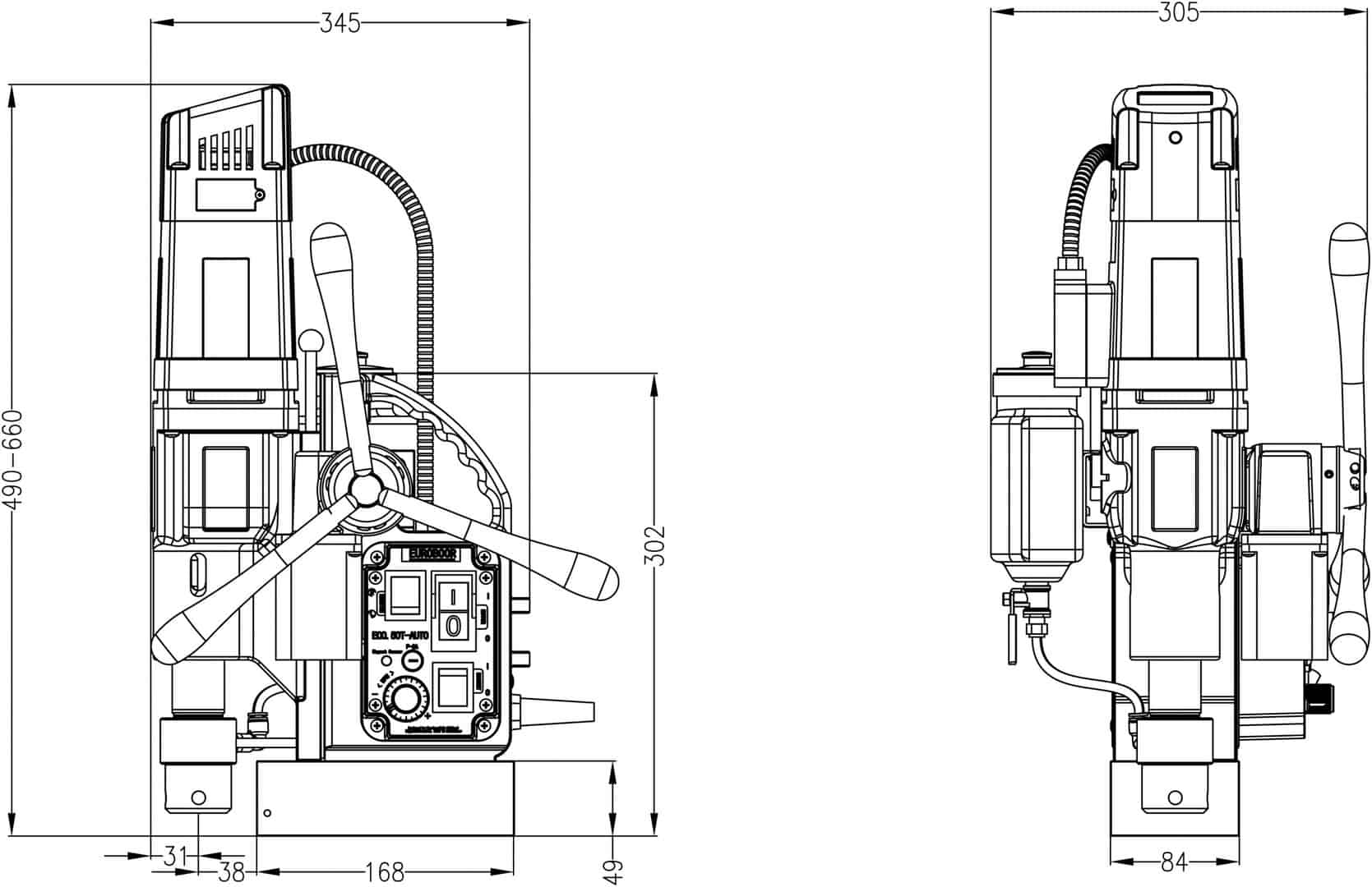 EUROBOOR Magnetborrmaskin Automatisk matning