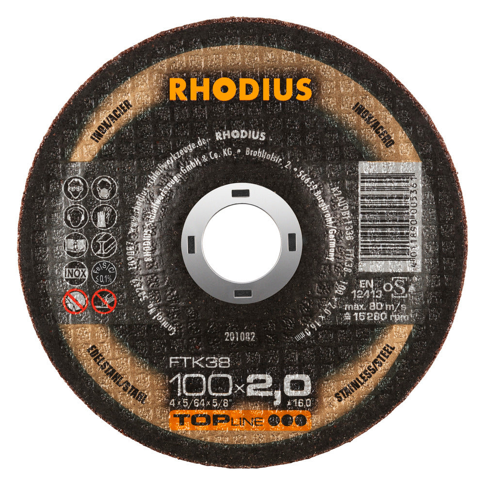 RHODIUS FTK38 Skæreskive 100x2.0x16 FTK38 (25 stk.)