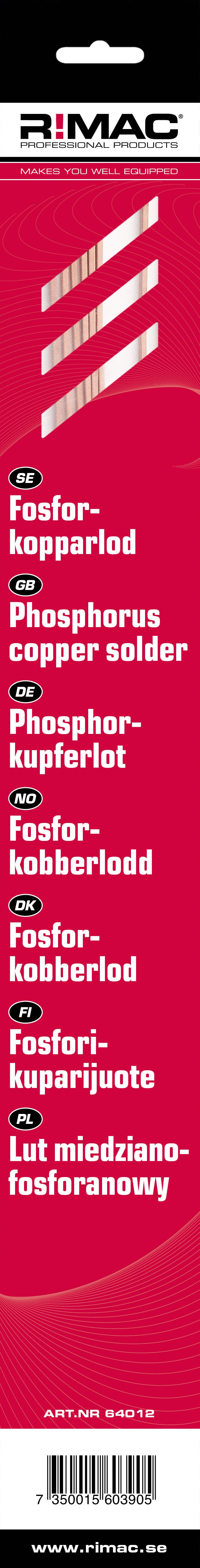 RIMAC SB-pac Fosfor kobberlodning 5% sølv - 2x2mm/8 stk.