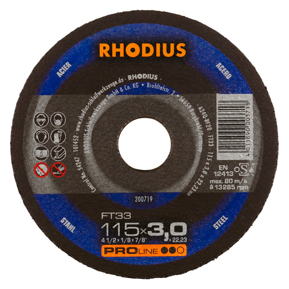RHODIUS FT33 Skæreskive 115x3,0x22,23 (25 stk.)