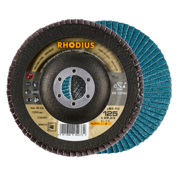 RHODIUS LSZF2 Klapskive 125x22,23 K40 ALPHA (10/pak)