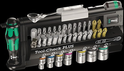WERA Tool-Check PLUS Bits assortment with ratchet + sockets 8001 A 1 x 1/4"x87,0;813 1 x 1/4"x78;889