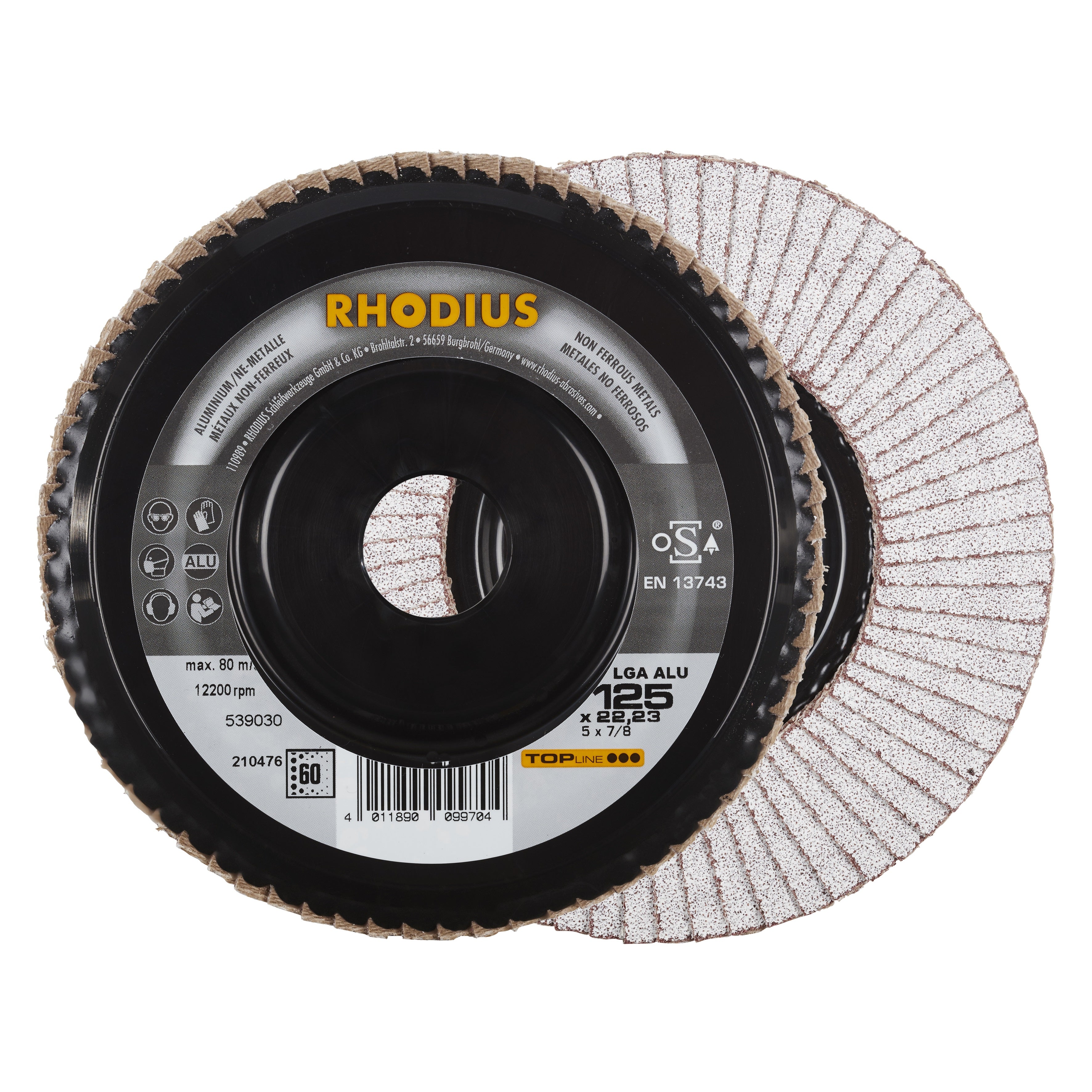 RHODIUS LGA Alu 125 mm K40 (10 stk/frp) 