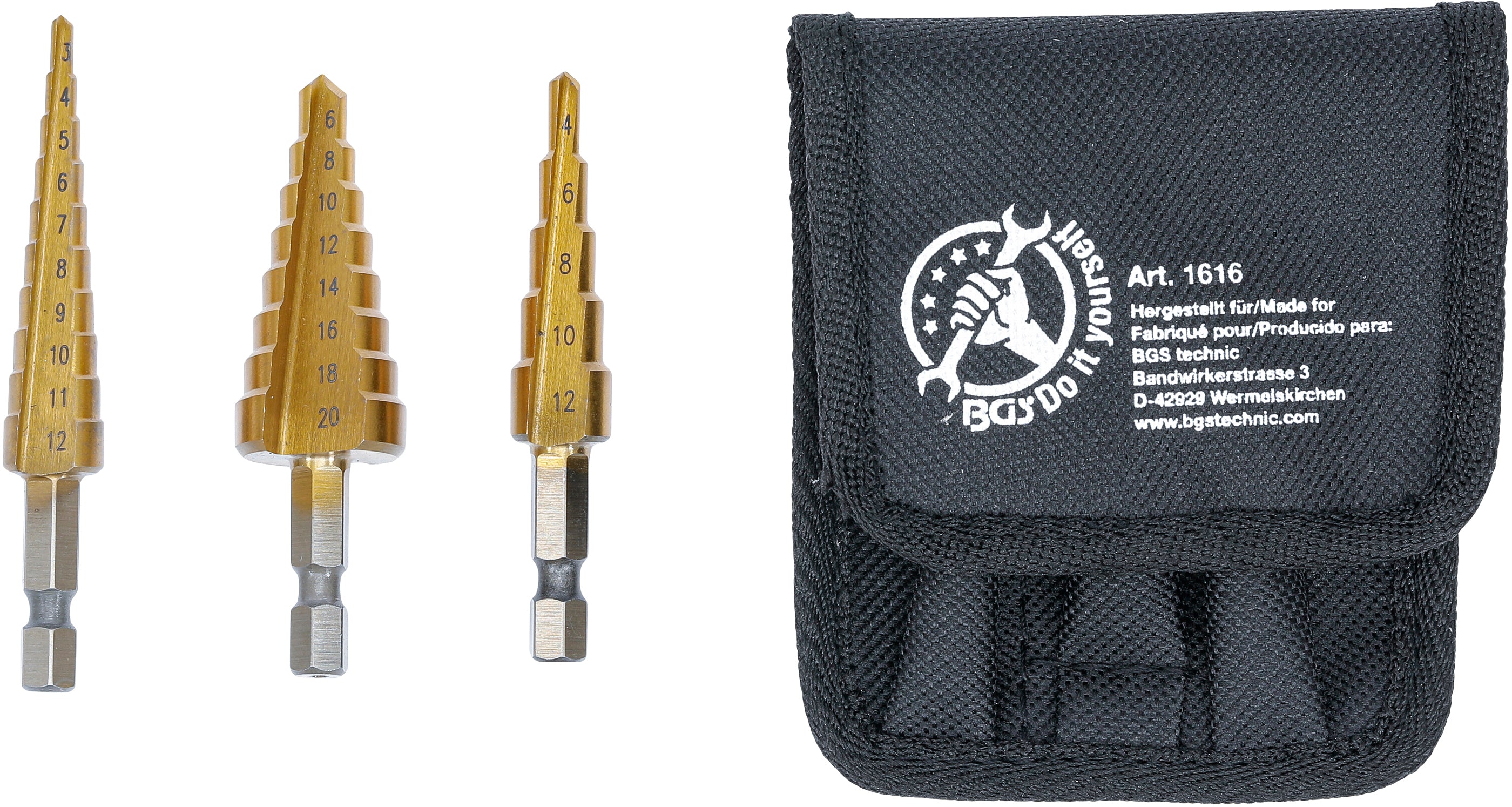 HSS trinboresæt | 3 - 20 mm | 3 dele