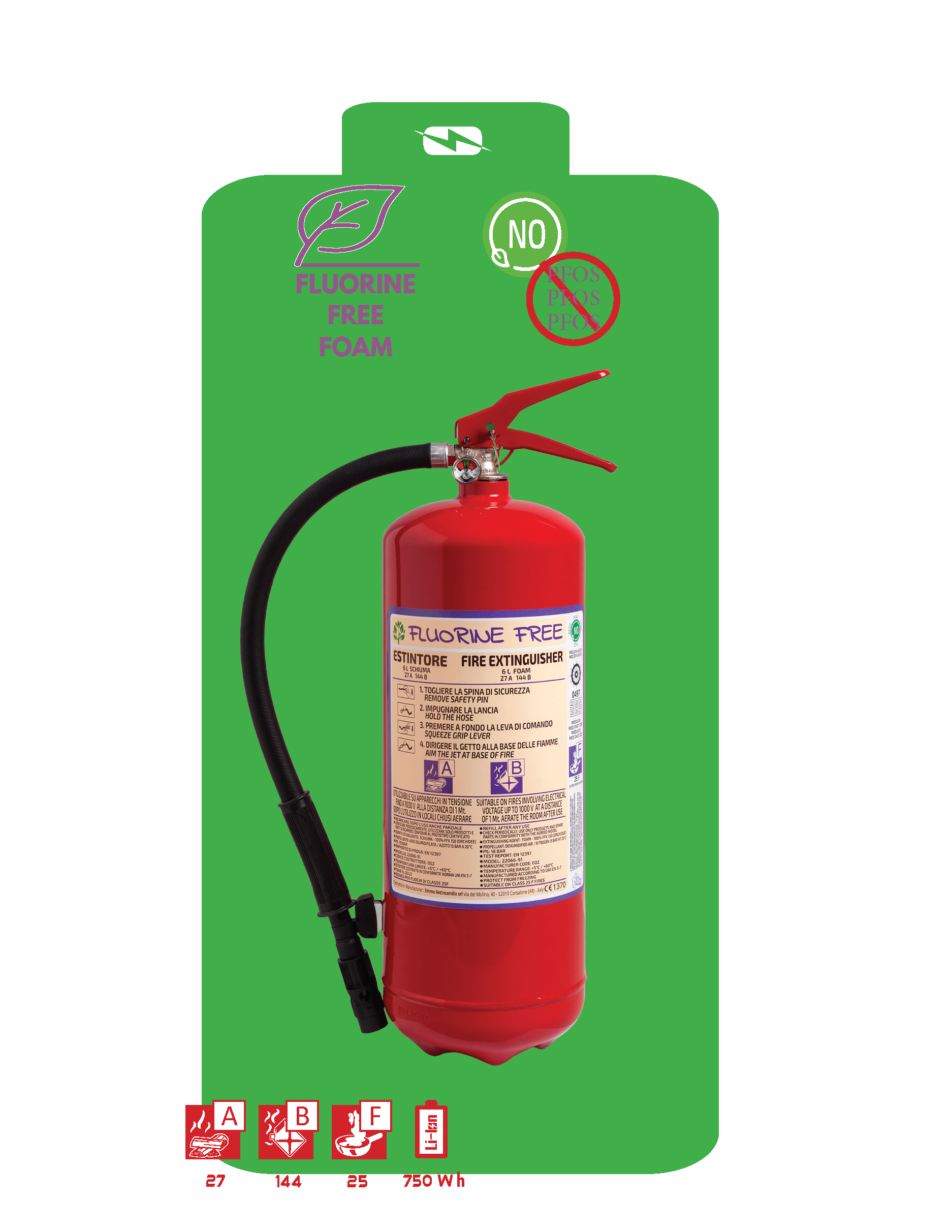 EMME Brandslukker ABF Skum + Lithium 6L (100% PFAS-fri) 