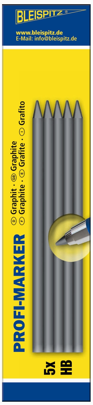 BLEISPITZ Tuschpen til Profi Marker 5 stk. hvid