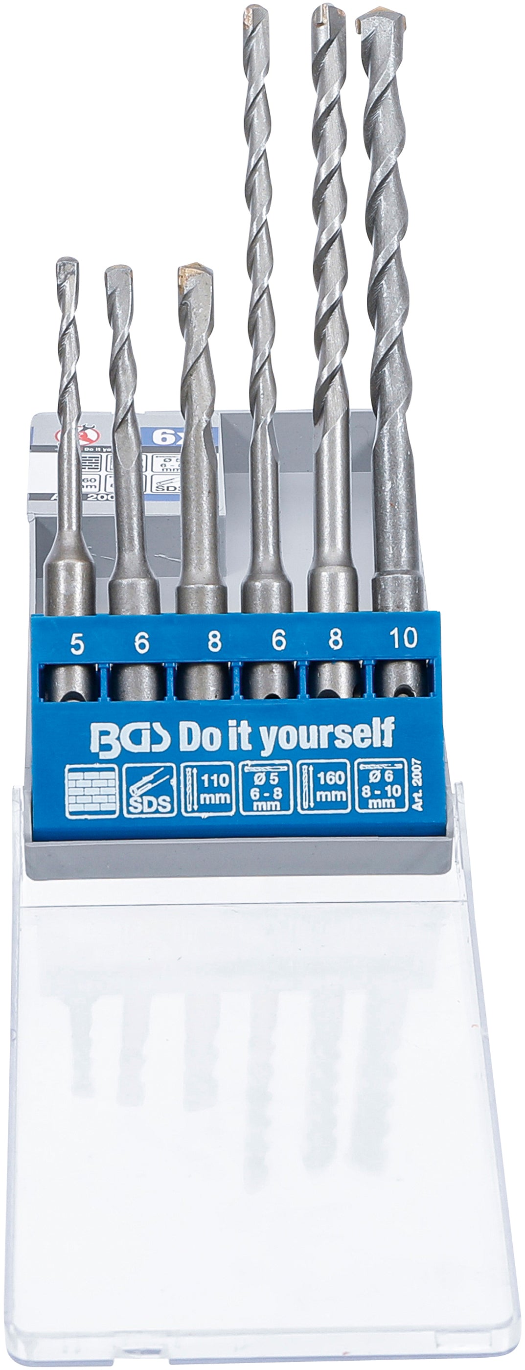 Slagborr-sats | SDS-skaft, hårdmetallspets | 5 - 10 mm | 6 delar
