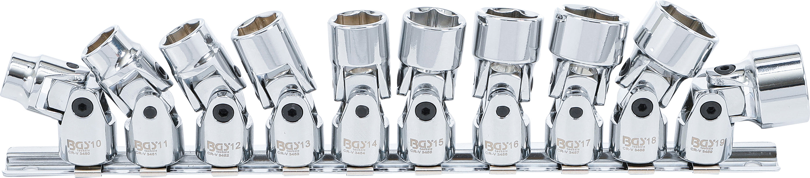 Drivakselindsatssæt sekskant | 10 mm (3/8") | 10 - 19 mm | 10 dele