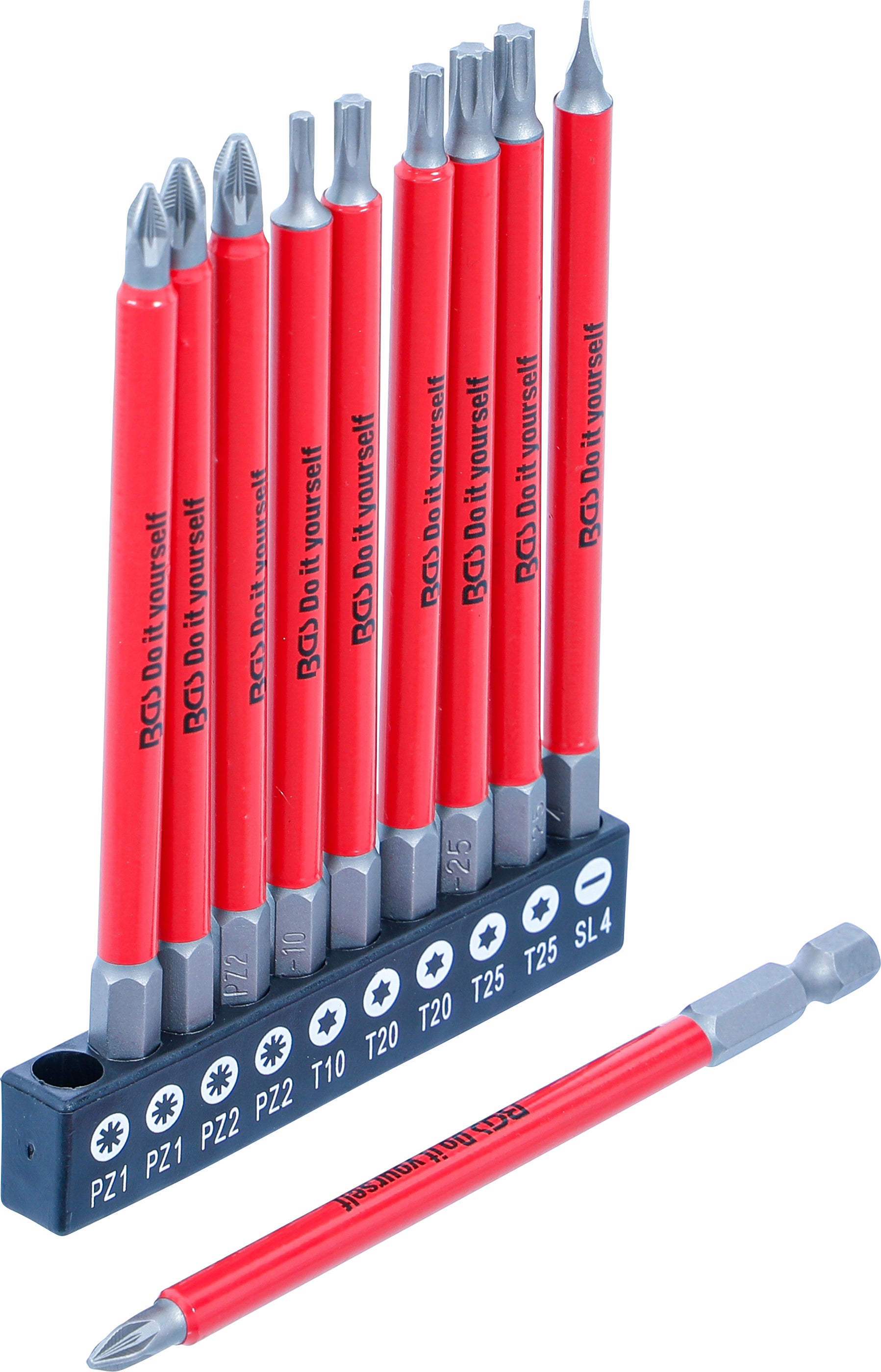 Bitsæt med skridsikring | magnetisk | 110 mm | 10 dele