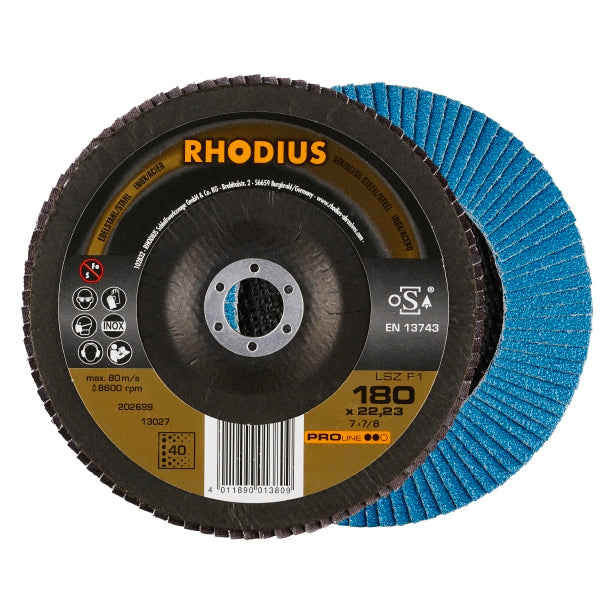 RHODIUS LSZF2 Flapskive 180x22,23 K40 PRO (10 stk.) 