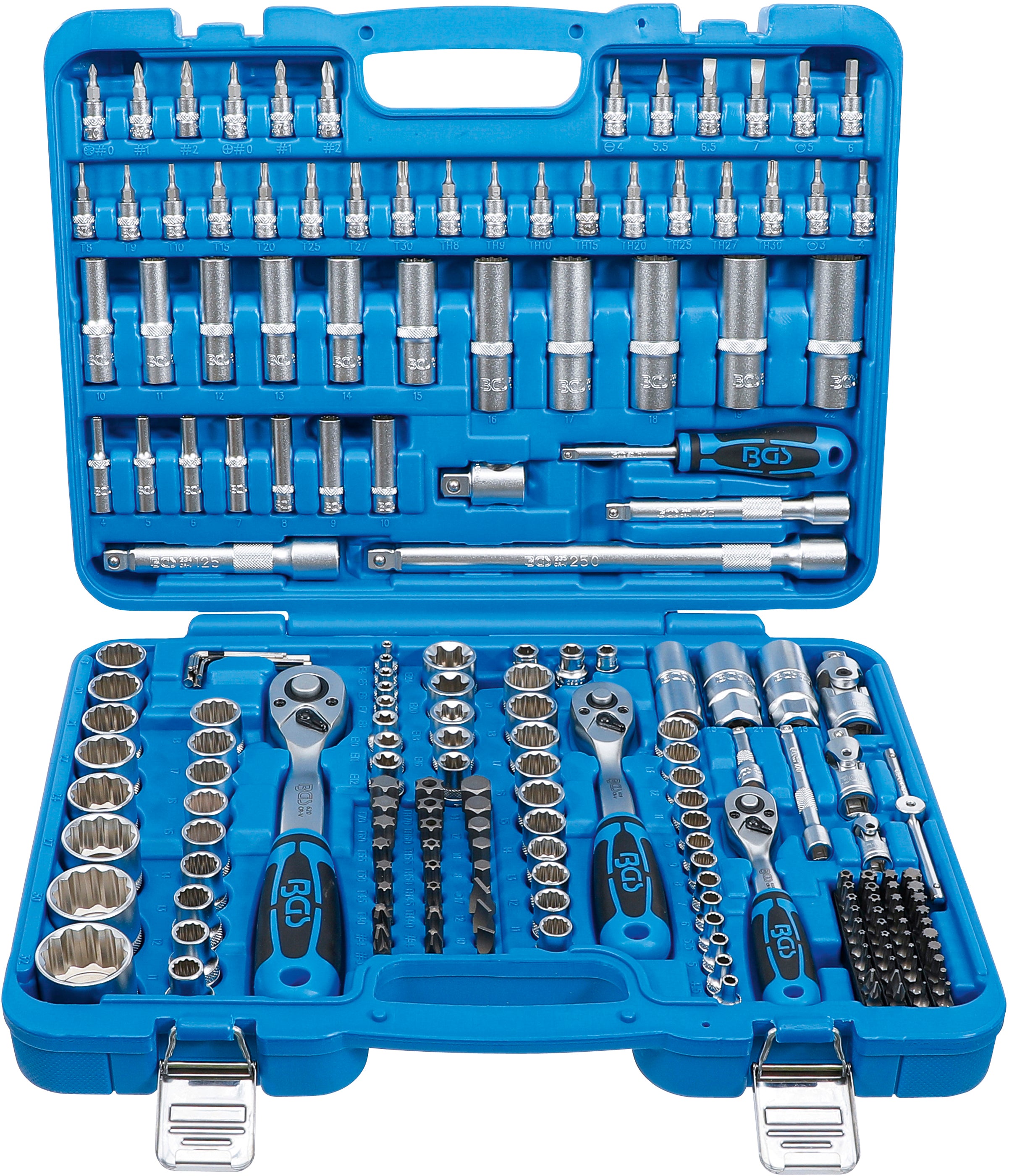 Topnøglesæt med sekskant | 6,3 mm (1/4") / 10 mm (3/8") / 12,5 mm (1/2") | 192 dele