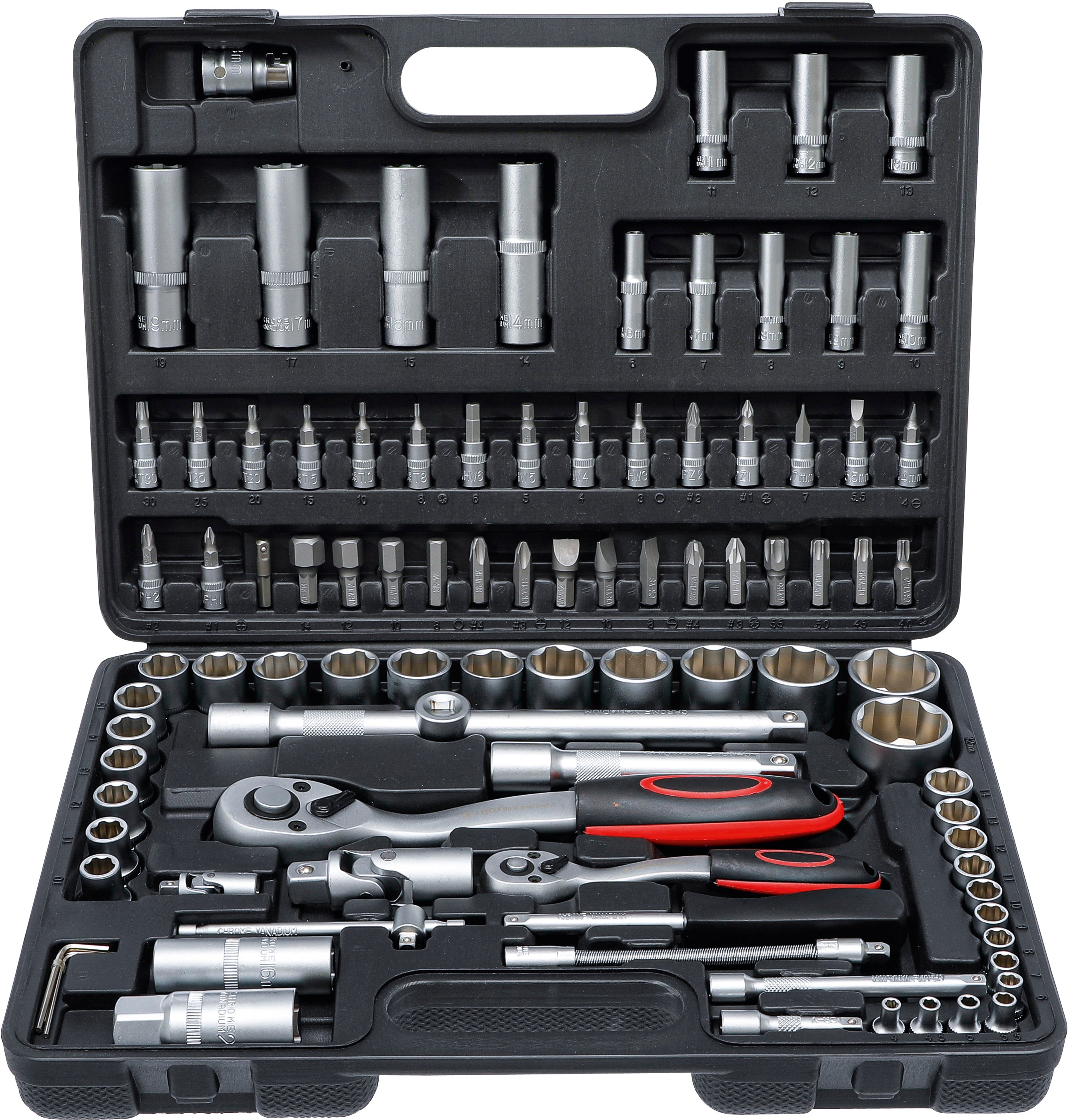 Topnøglesæt | 6,3 mm (1/4") / 12,5 mm (1/2") | 94 dele