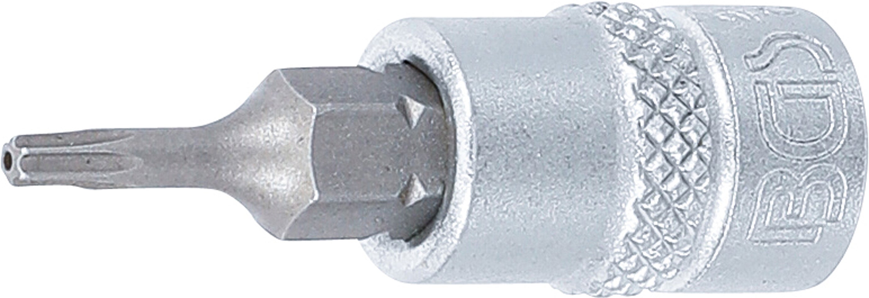 Bitindsats | 6,3 mm (1/4") | T-profil (til Torx) med T8-boring